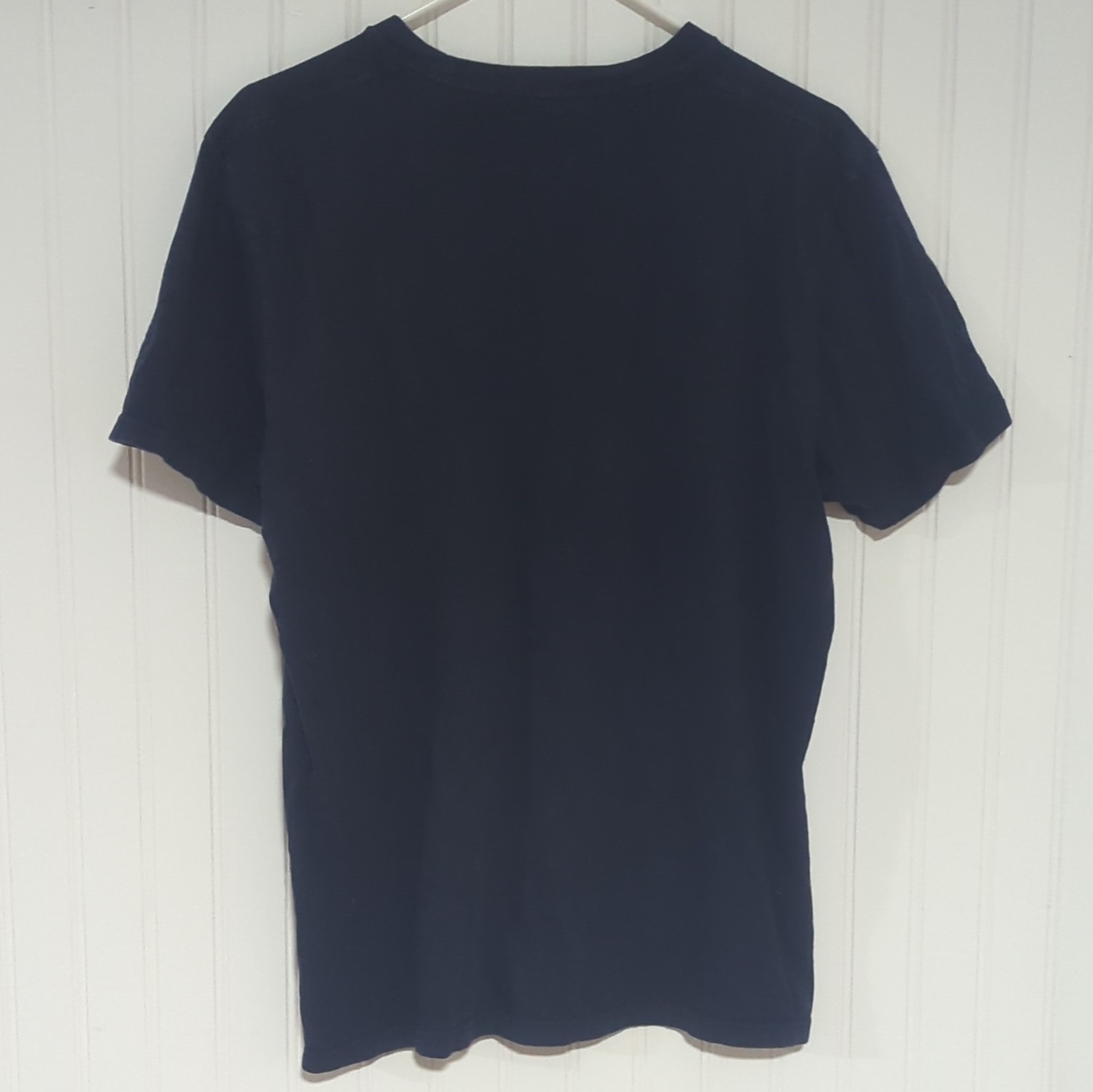 Hollister Navy Solid Cotton Knit Crew Neck Short Sleeve Logo Seagull Tee Mens L