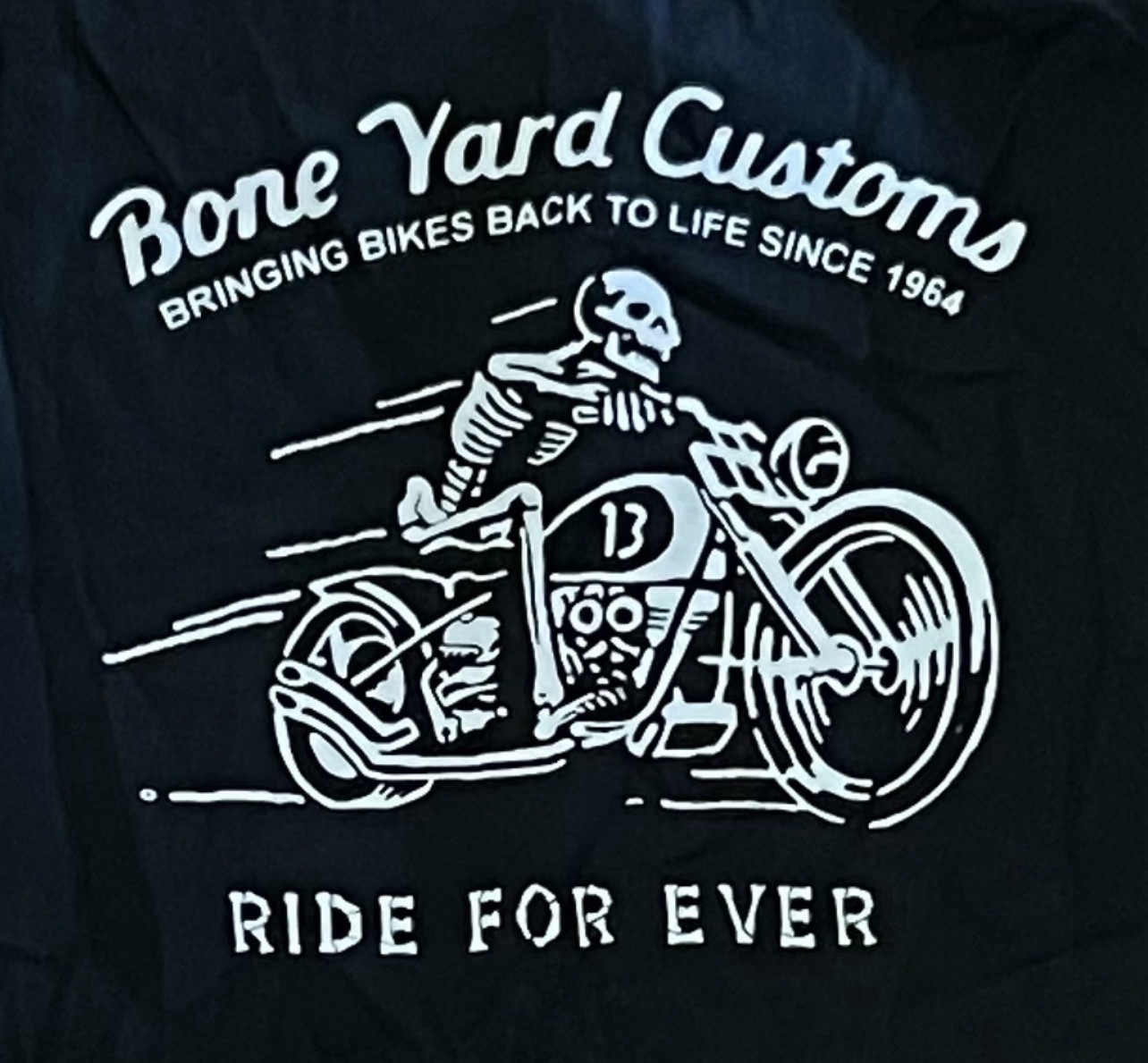 Dickies Bone Yard Customs Work Shirt 2XL Black Skeleton Biker Graphic
