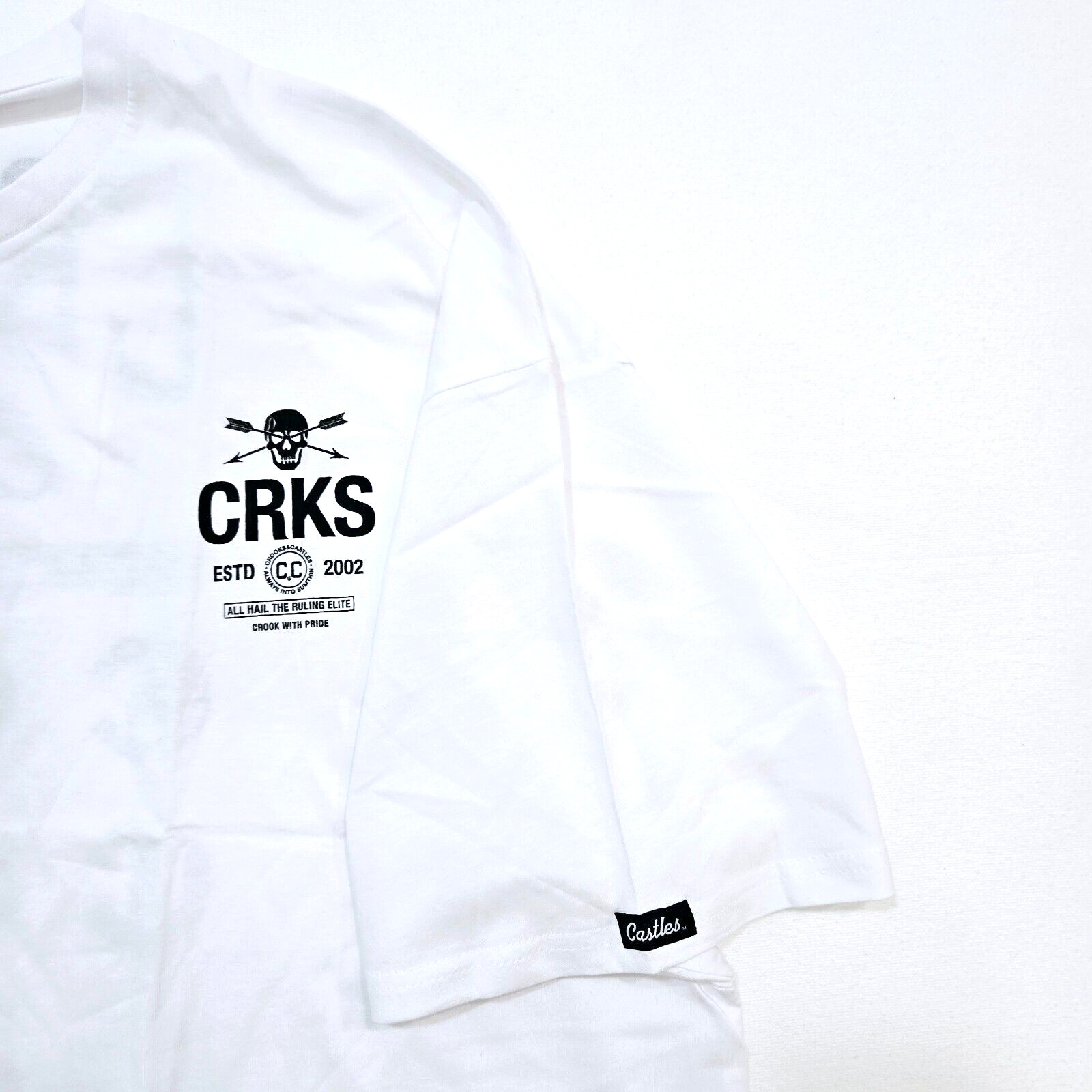 Crooks and Castles Big & Tall Men’s T-Shirt Design Black & White Short Sleeve