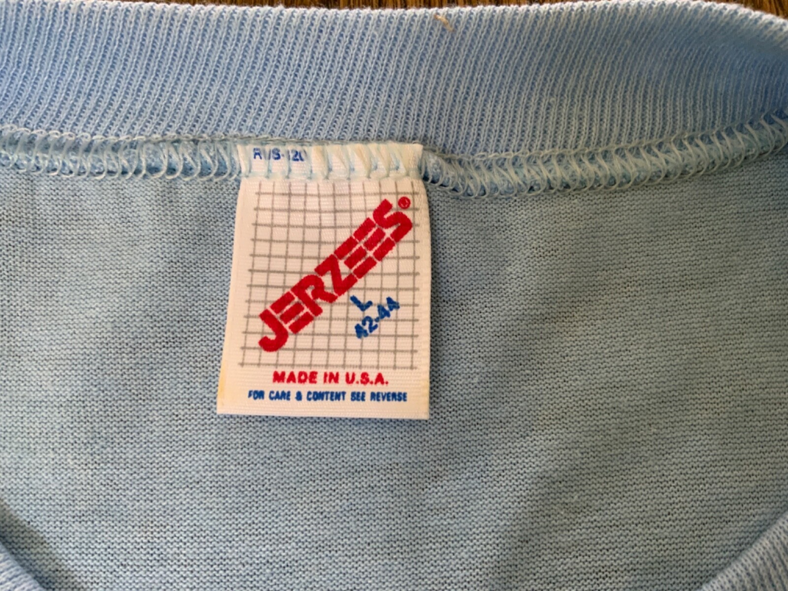 JERZEES large vintage 50 50 tee shirt blue y2k Sandrock reunion 42 44 crew neck
