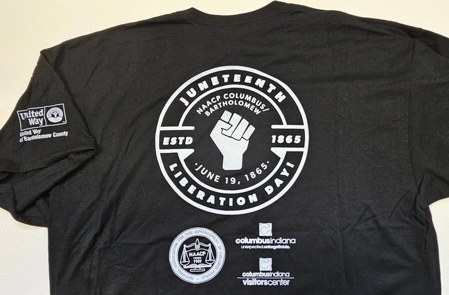 NAACP Juneteenth Liberation Day June 19th 1865 PromoTee Shirt 3XL Columbus IN