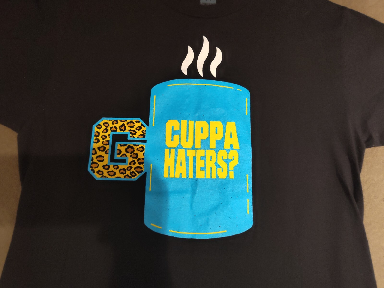 WWE Enzo and Big Cass Mens Black Cuppa Haters Short Sleeve T Shirt L Double Side
