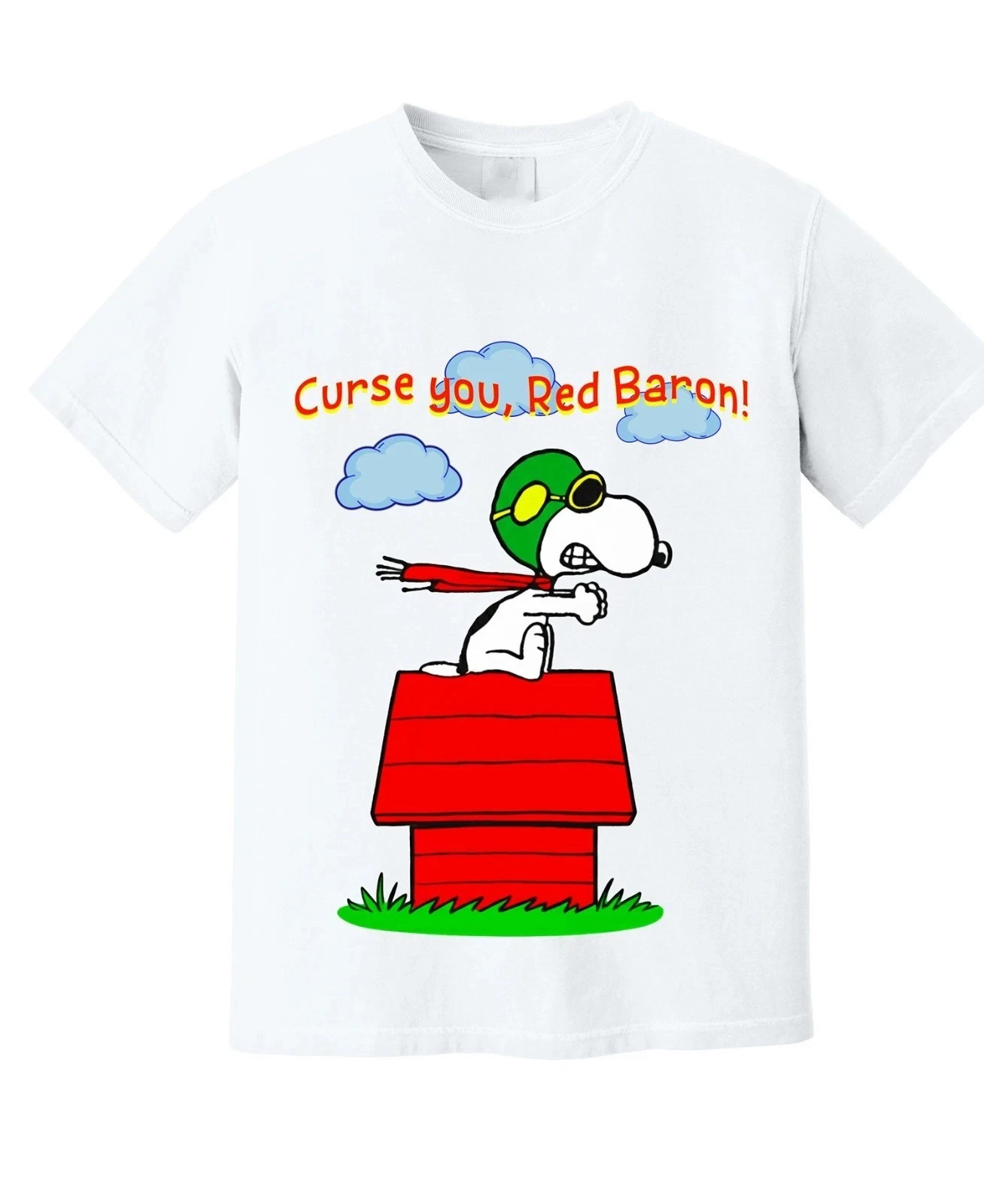 Snoopy Peanuts Flying Ace Red Baron Graphic T-Shirt Pilot T-Shirt S-4XL