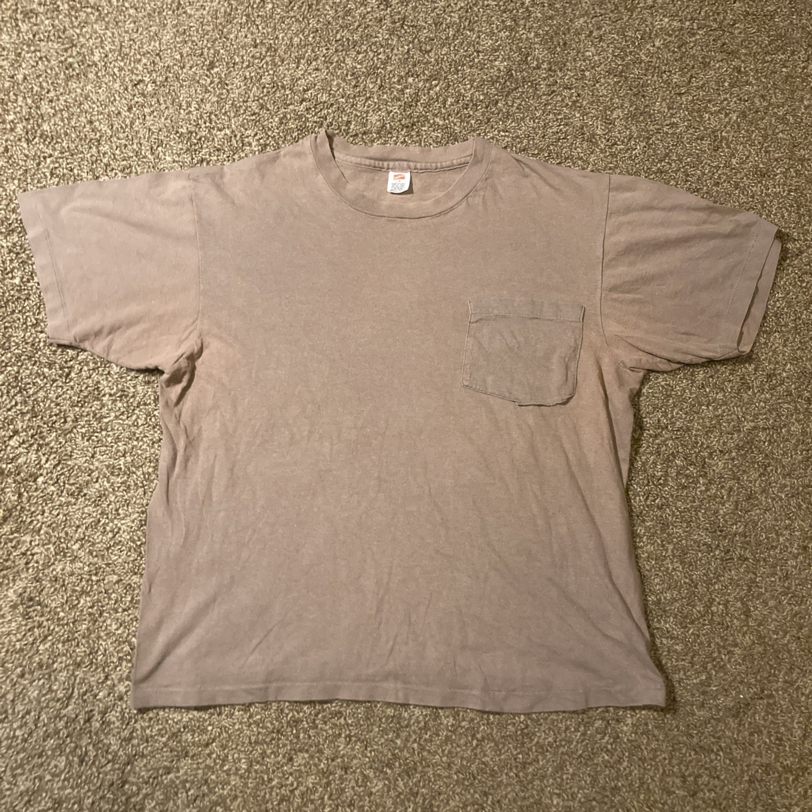 Vintage 80s 90s Hanes Blank Single Stitch T Shirt Boxy M/L USA Gray Brown
