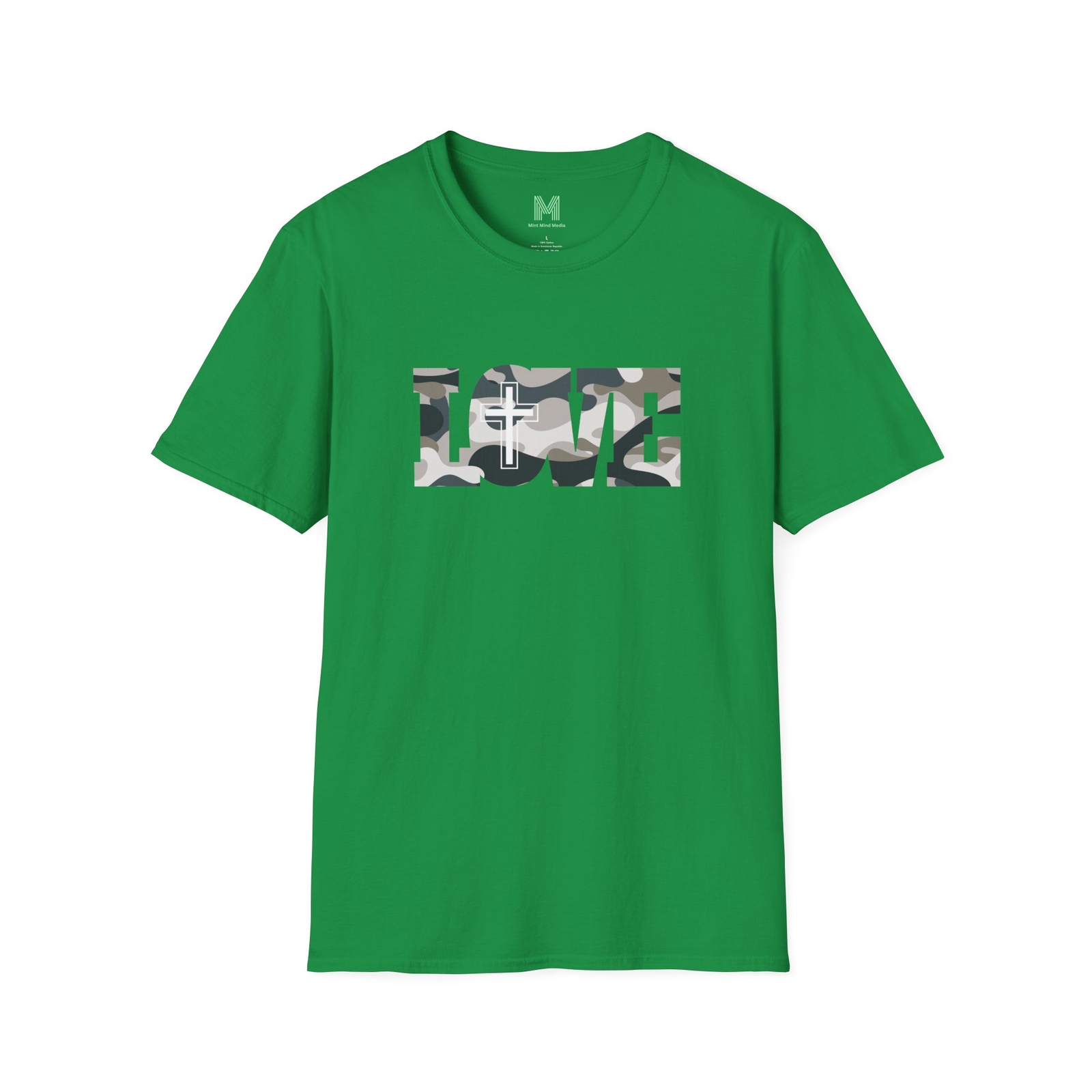Love Christ Camouflage – Light Gray T Shirt