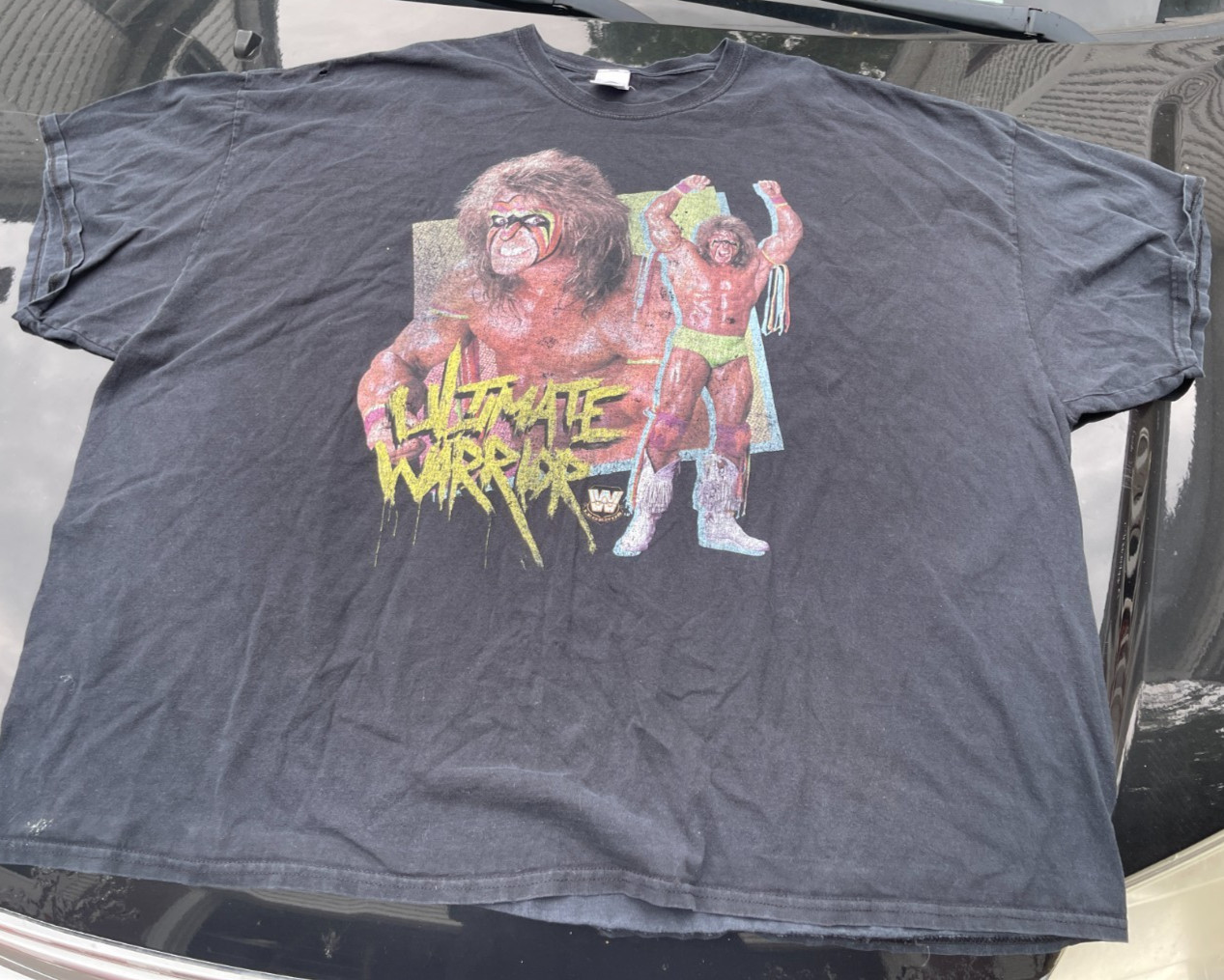 Ultimate Warrior T-Shirt Men’s Black Neon WWE Wrestling Tee 5XL