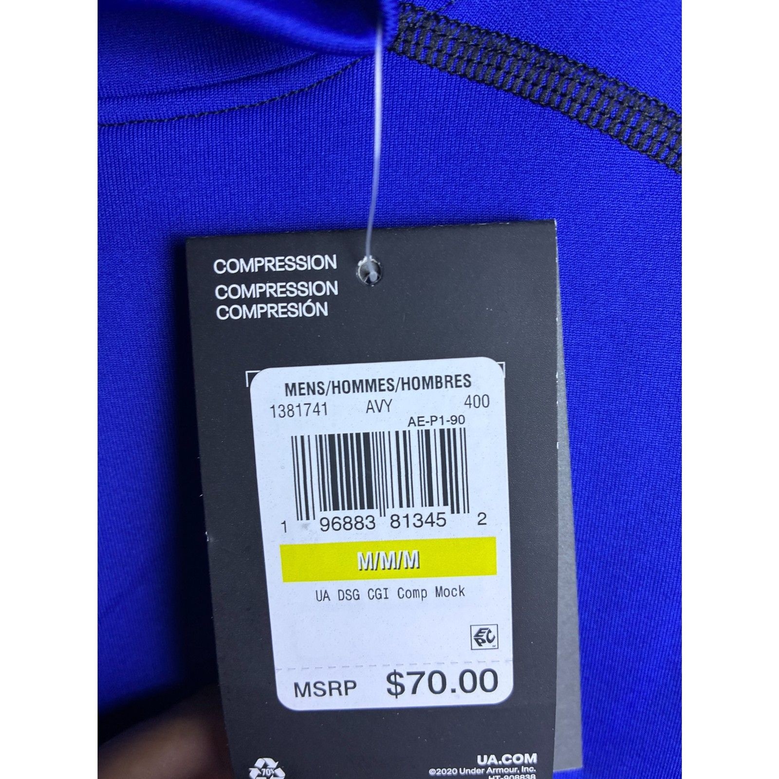 Under Armour ColdGear Infrared Compression Mock Neck Blue Men’s Medium NWT