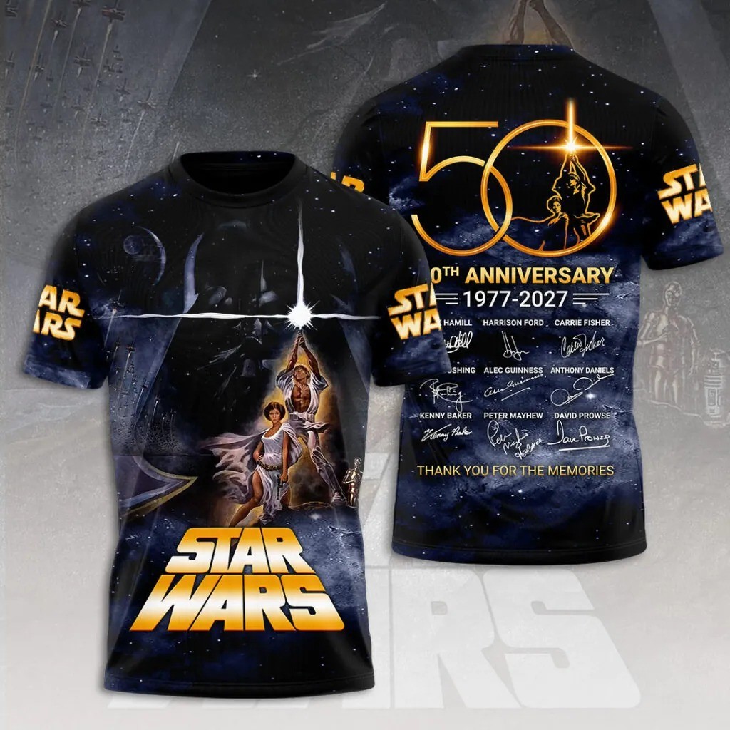 Star Wars A New Hope 50th Anniversary 1997-2027 T-shirt 3D All Size