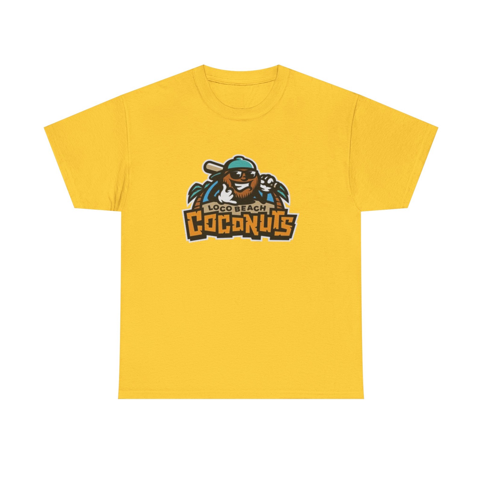 Loco Beach Coconuts Printed T-Shirt Savannah Bananas Baseball Sports Collectible