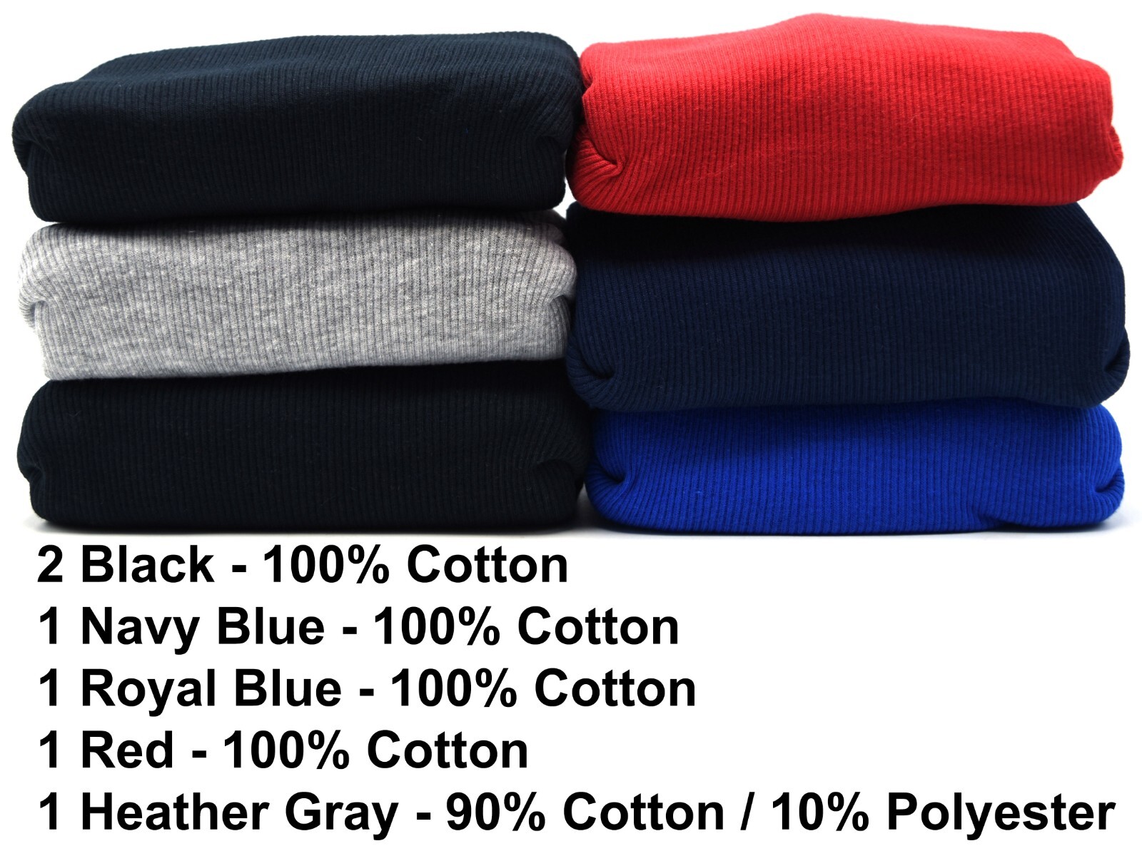 6 Blue Black Gray Red M 38-40 A-Shirt Tanks Fruit Of The Loom M 97-102 CM