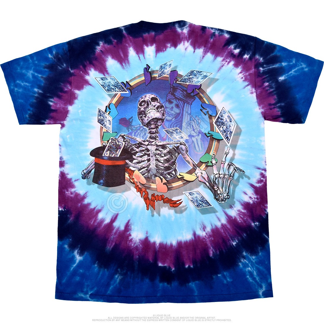 Grateful Dead Queen Of Spades Tie-Dye T-Shirt Liquid Blue