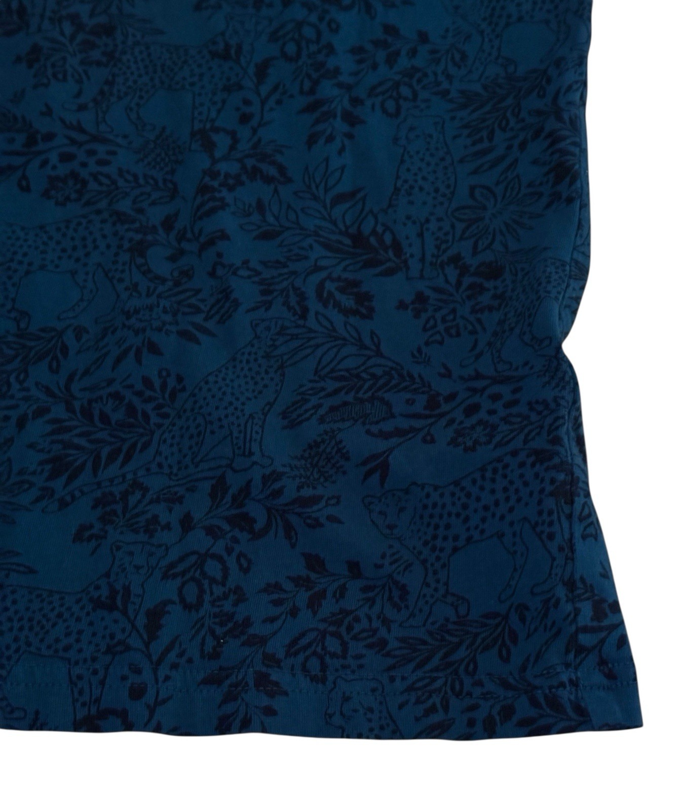 M&S Pure Cotton Leopard/Cheetah Print T-Shirt Top Tee M (K24) Casual Blue Tees