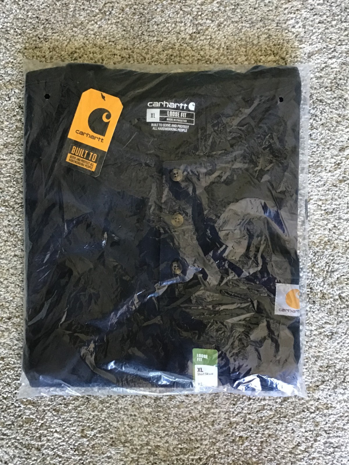 NWT!! CARHARTT MENS LOOSE FIT HEAVYWEIGHT S/S POCKET HENLEY T-SHIRT, SIZE XL