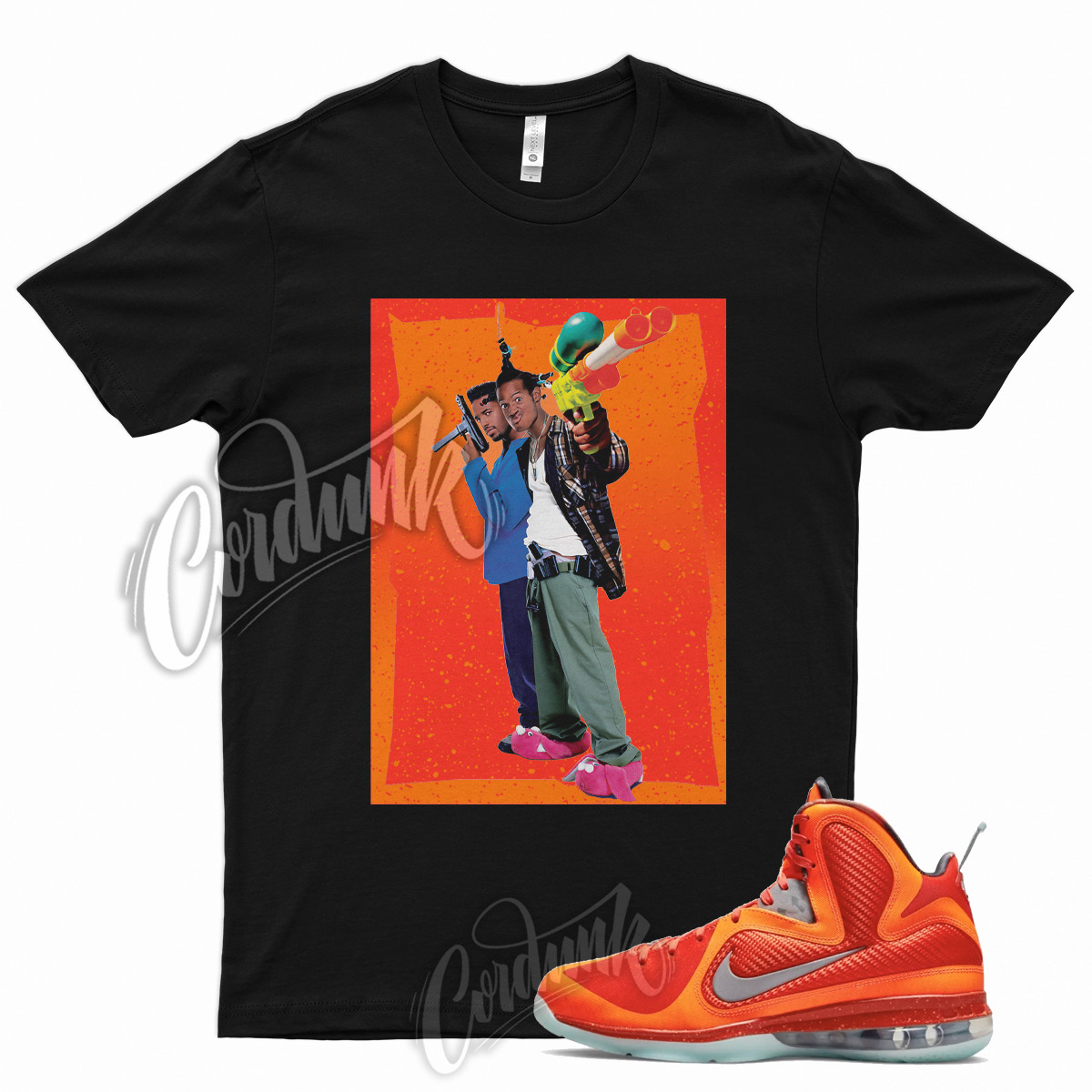 MEN T Shirt for Lebron 9 Total Orange Metallic Silver Team Mango Big Bang 19 8