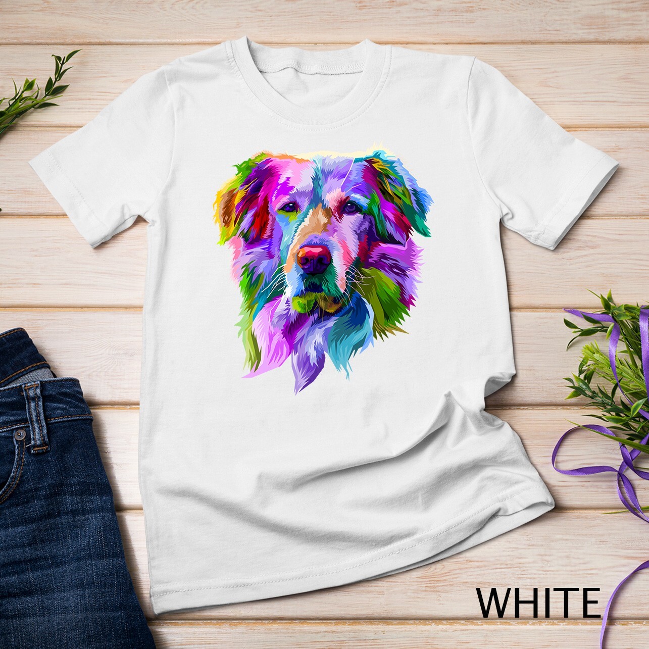 Golden Retriever Pop Art Portrait for Dog Owners Unisex T-shirt