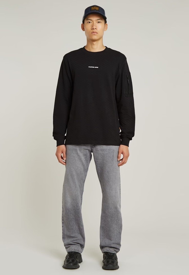 G-Star Raw Men’s Logo Tweeter Relaxed Fit Black White New