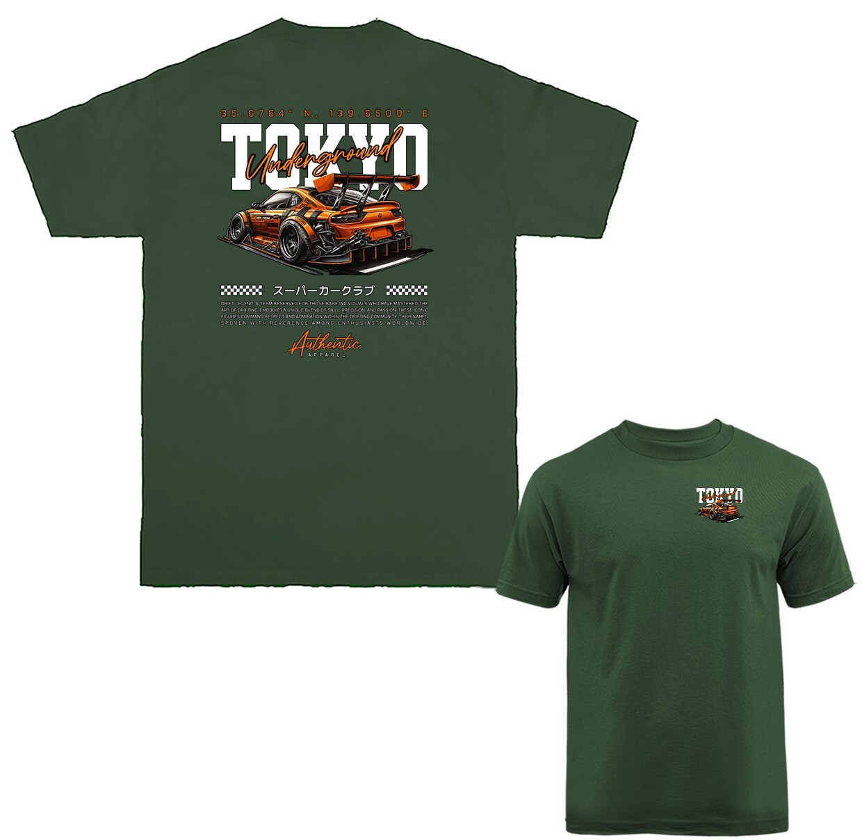 Tokyo Underground Drift Imported Tuned Custom Sports Car Graphic T-shirt