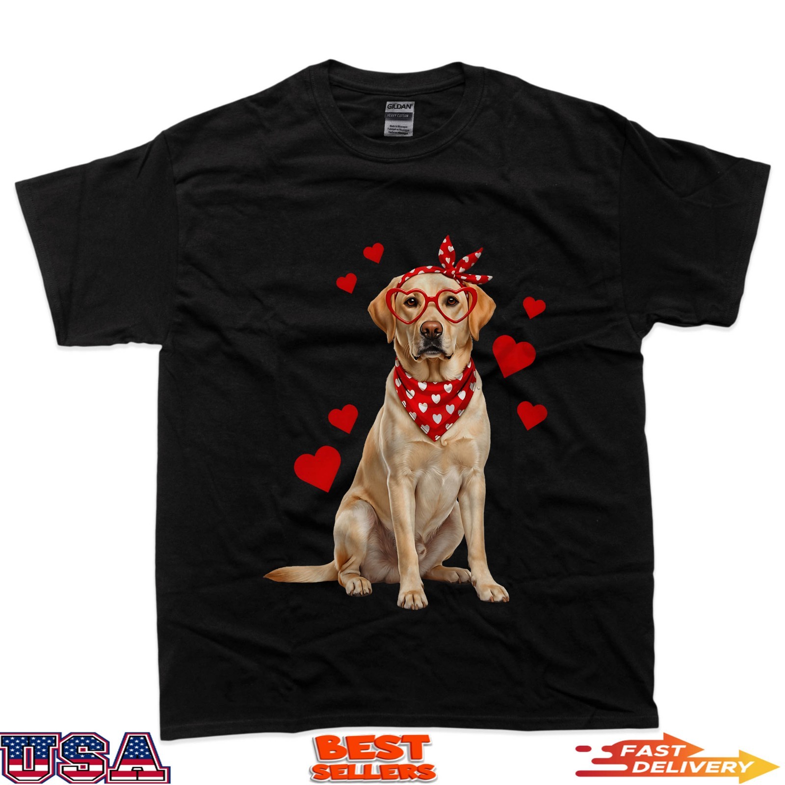Labrador Retriever Valentines Day Dog Lover Heart T-Shirt