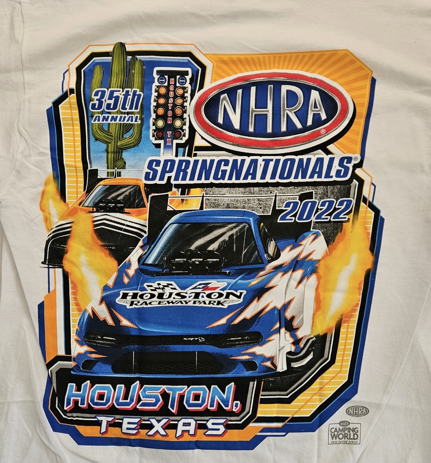 NHRA Drag Race 2022 Spring Nats (035) Houston T-shirt. PLUS FREE HAT WOW!