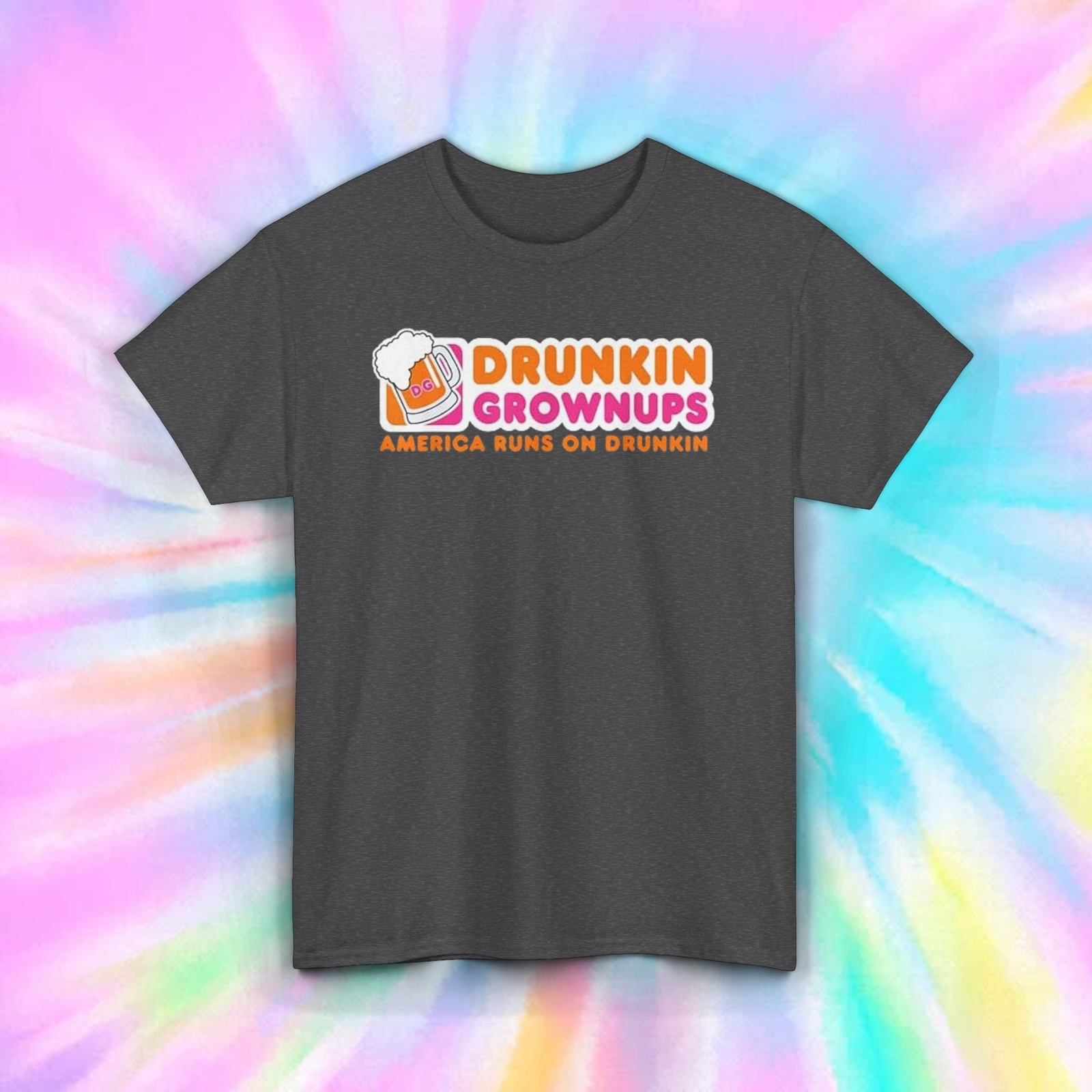 Drunkin Grownups T-Shirt | Funny Drinking Coffee Parody Graphic Tee | S-5XL