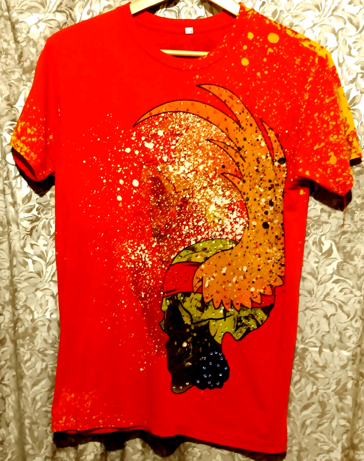 TWELVE SYMBOLS Men’s T-shirt Size M – Skull & Beads Two Side