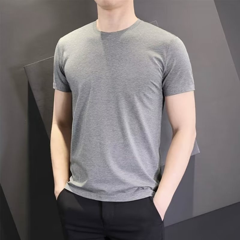 Universal Men’s Polyester Fiber Plain Crew Neck Tee Short Sleeves T-Shirt M-5XL
