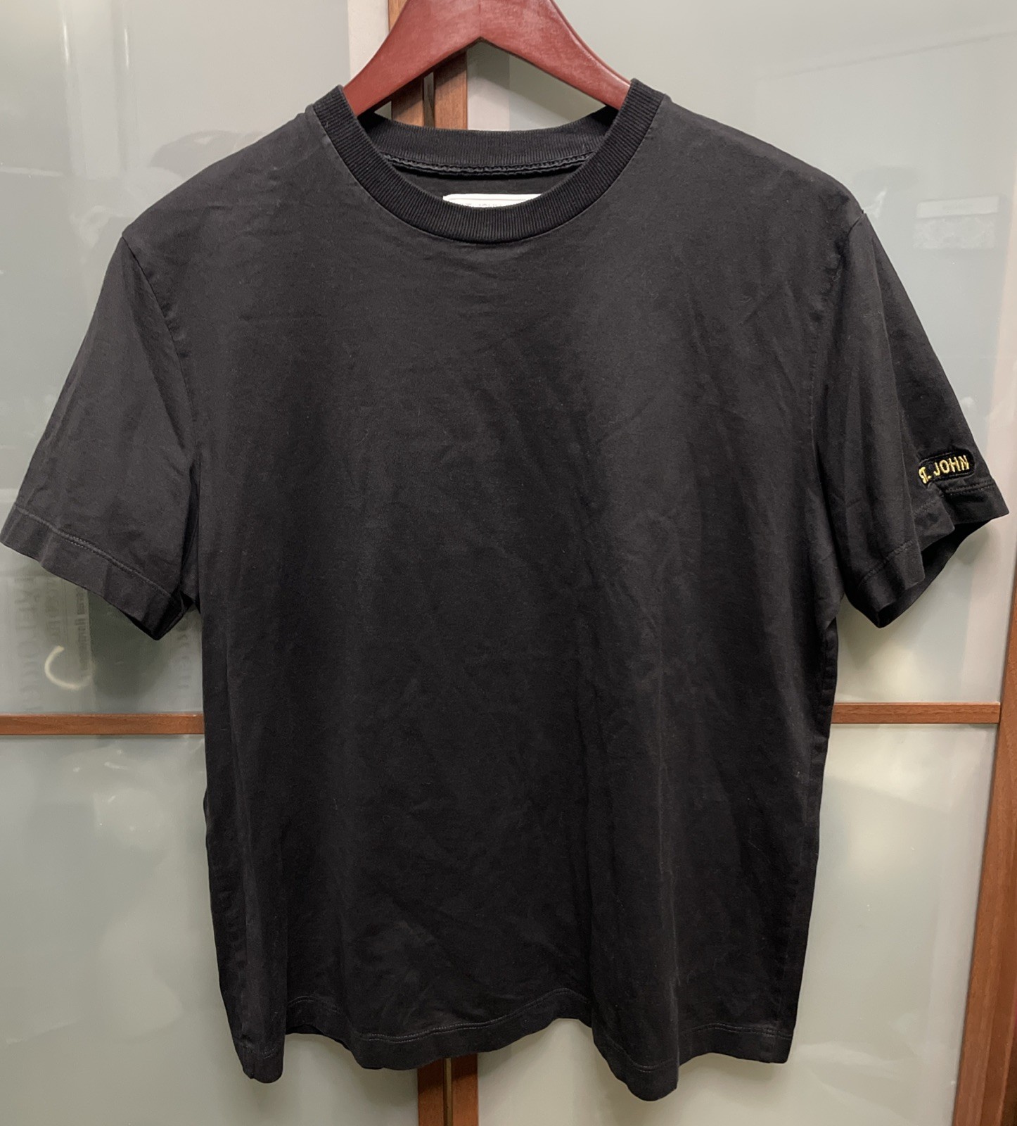 St John Sport By Marie Gray Vintage 100% Cotton Italy Black T-Shirt Tee Size M