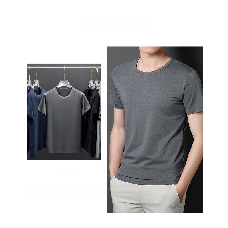 Universal Men’s Polyester Fiber Plain Crew Neck Tee Short Sleeves T-Shirt M-5XL