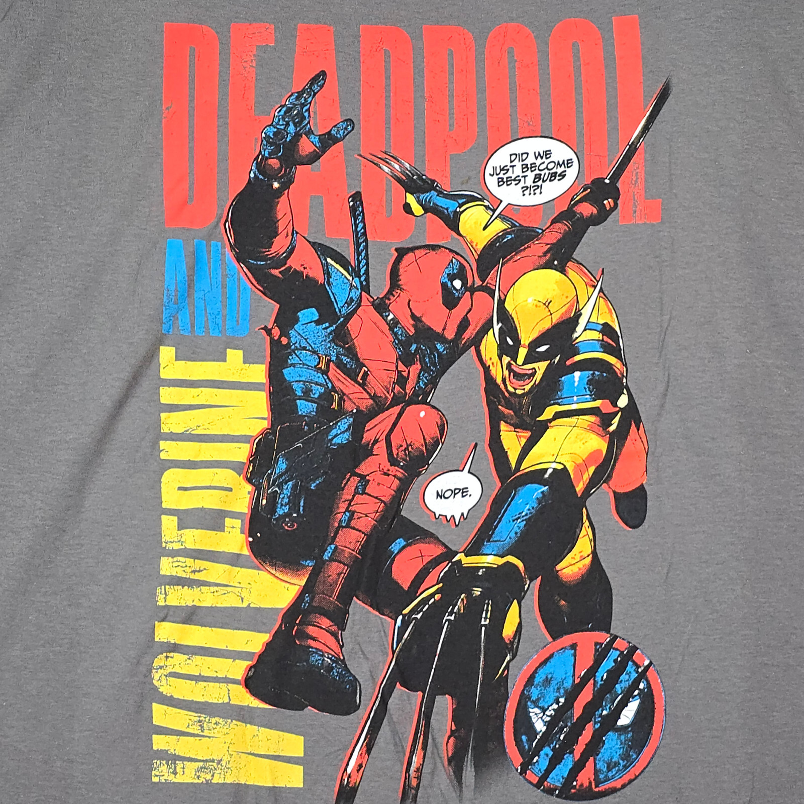 Dead Pool and Wolverine Shirt MENS Extra Large XL GREY Marvel Comics MOVIE NWT