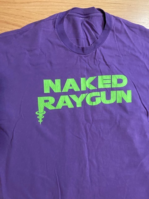 Vintage Original ’80s NAKED RAYGUN tshirt Purple/Green XL Chicago Punk EXCELLENT