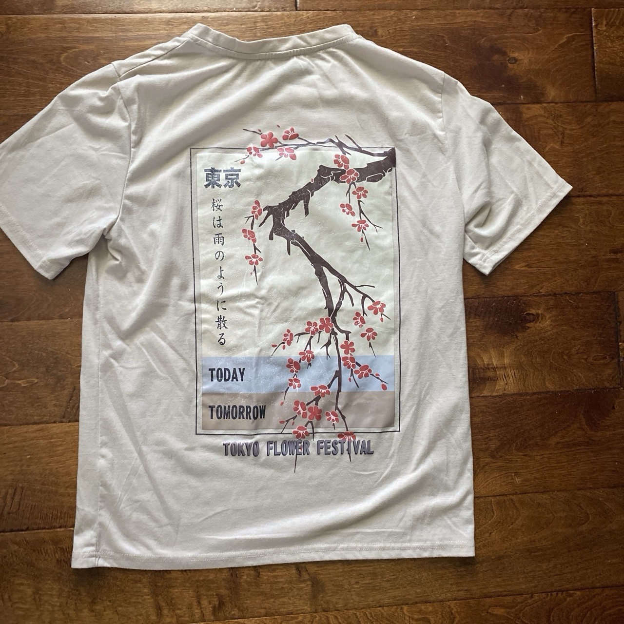 Men’s White Tokyo Flower Festival Graphic Crew Neck Short Sleeve T-Shirt M