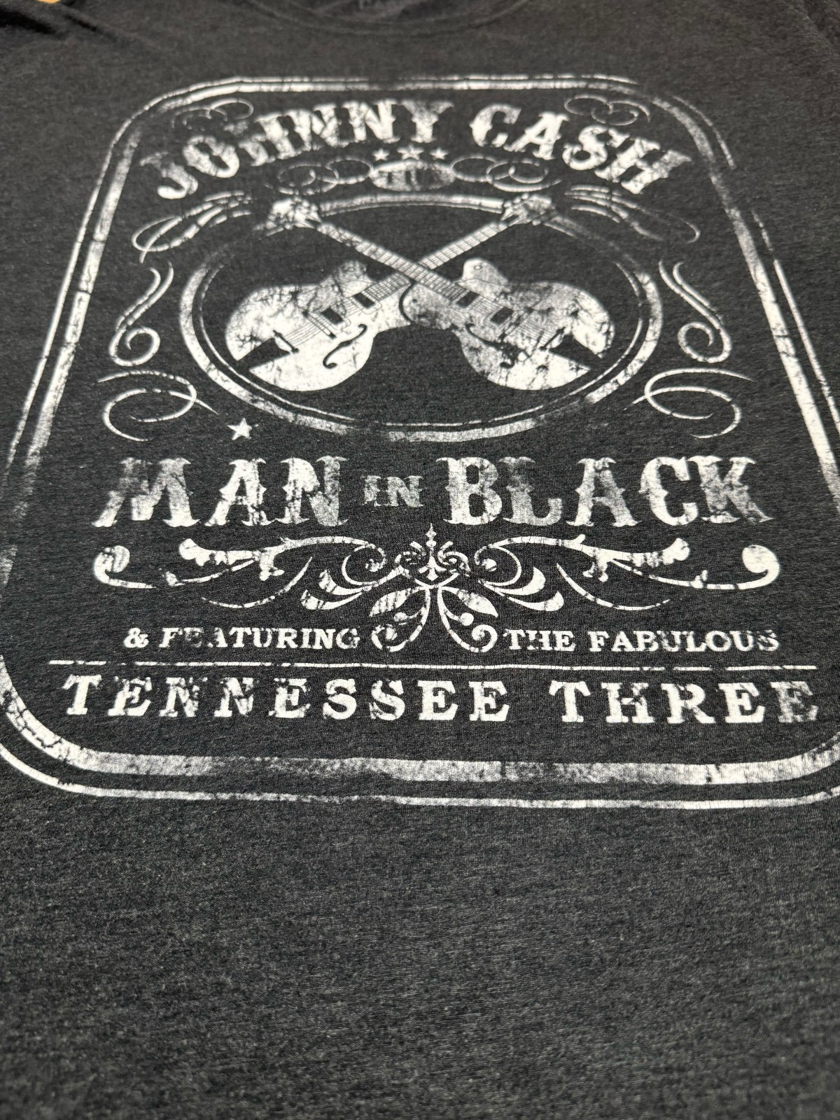 Johnny Cash Shirt 2XL XXL Charcoal Grey Man In Black Outlaw Country Music Guitar