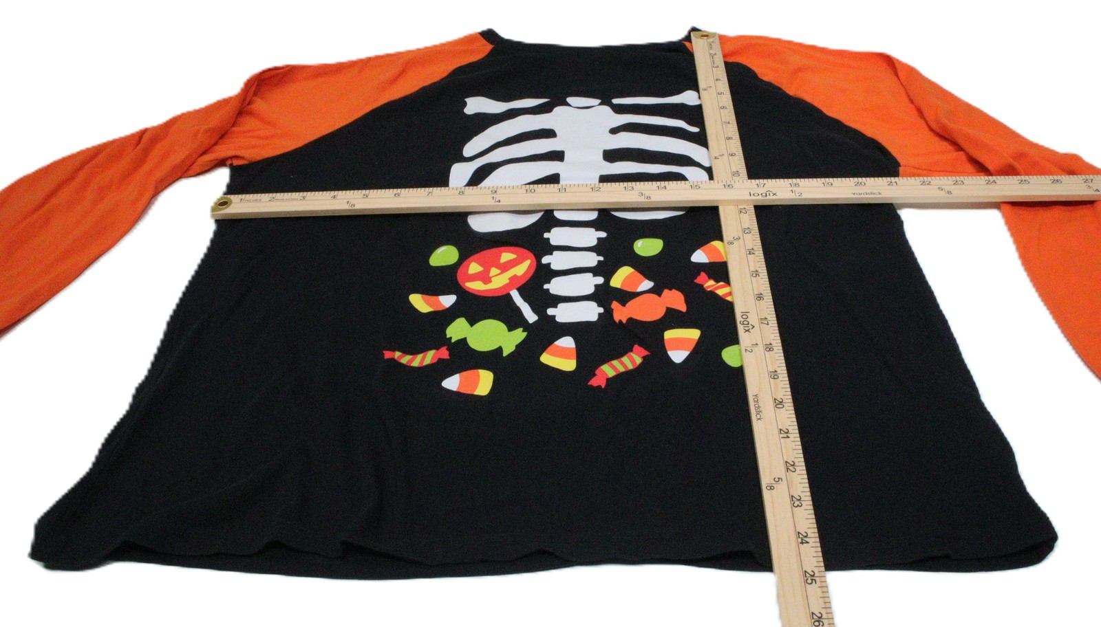 Celebrate! Halloween Skeleton Candy Long Sleeve T-Shirt XL T0500