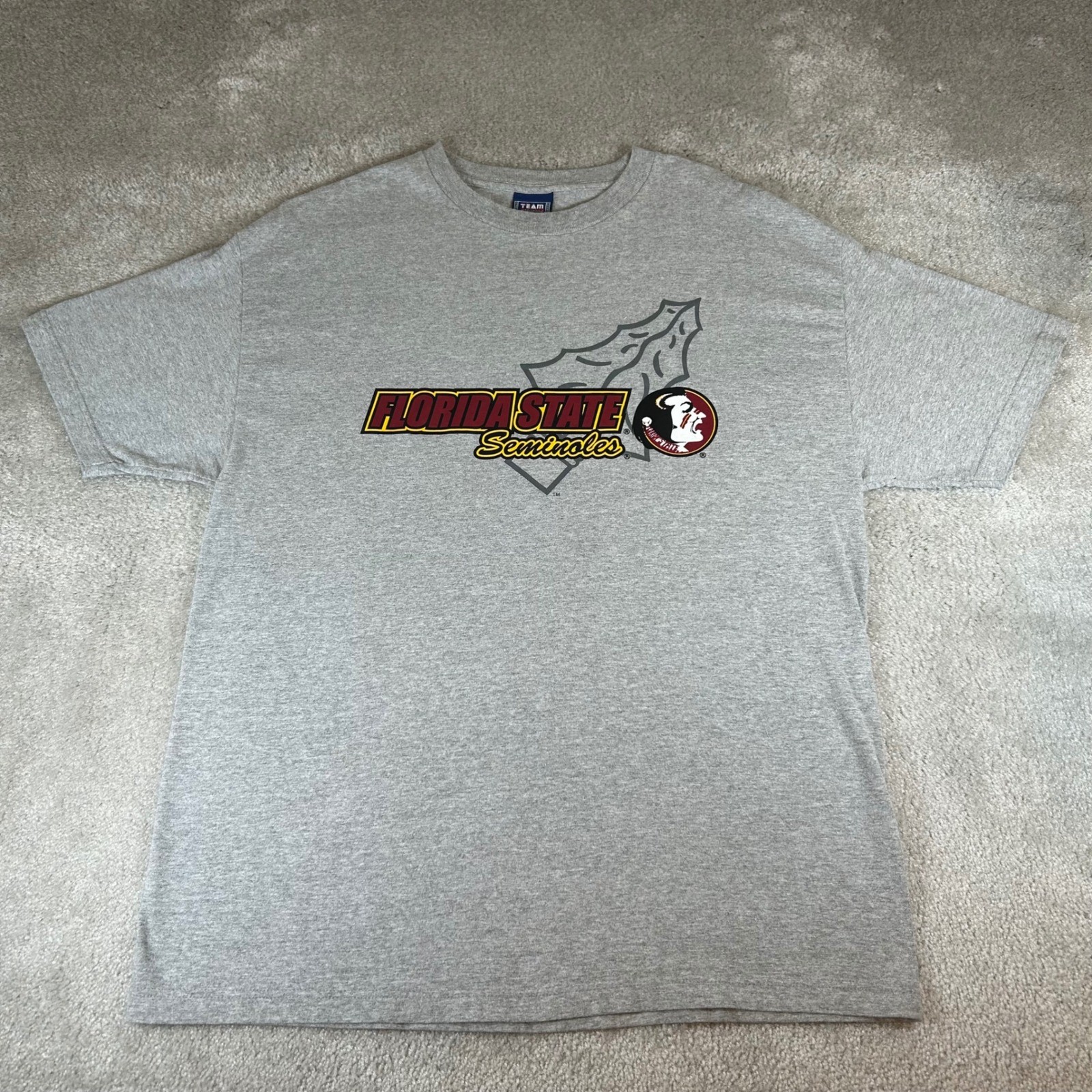 Vintage Y2K Florida State Seminoles T-Shirt Men’s XL Gray NCAA Graphic Tee FSU