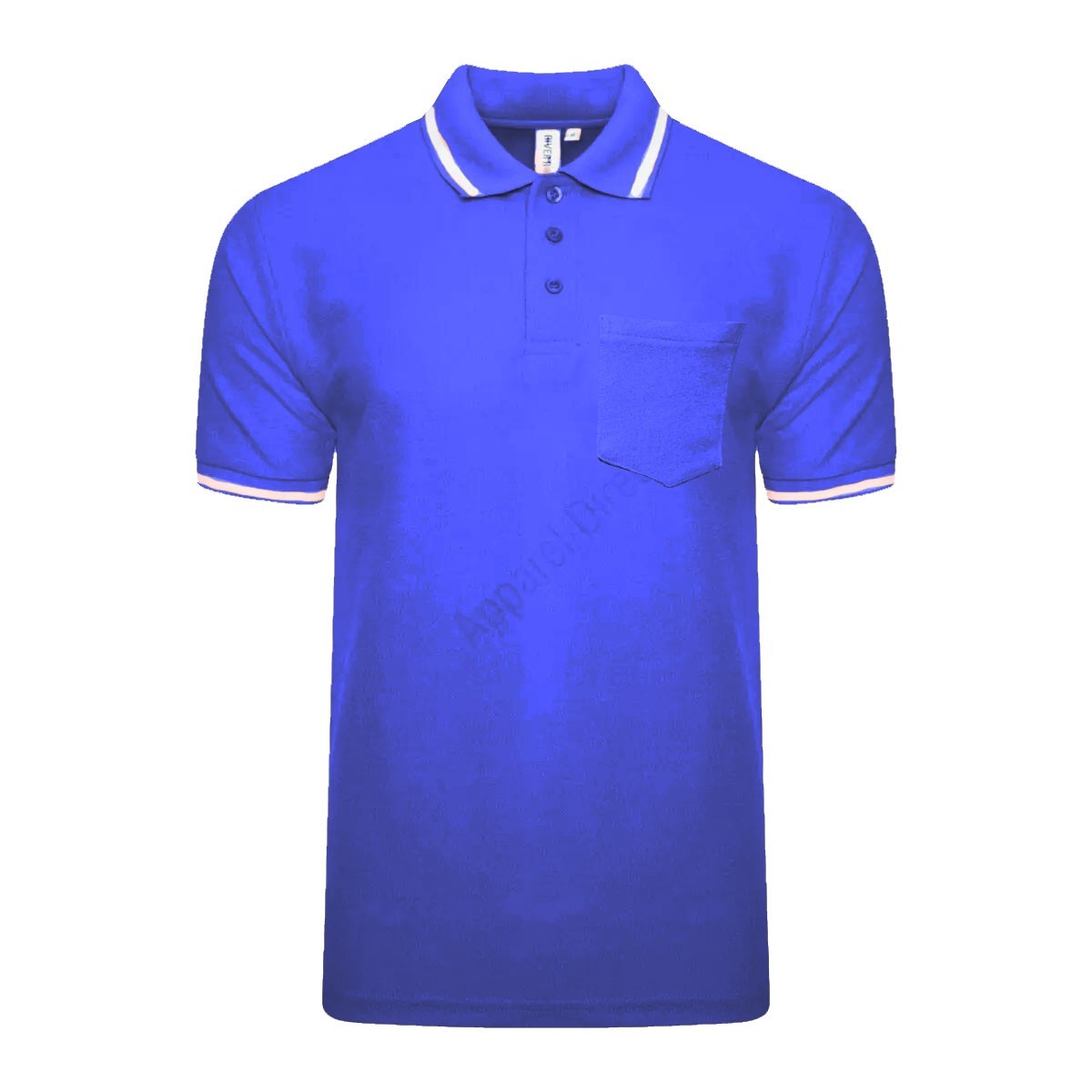 Men’s Polo Short Sleeve Pique Plain Single Tipping Chest Pocket Casual Tee Top