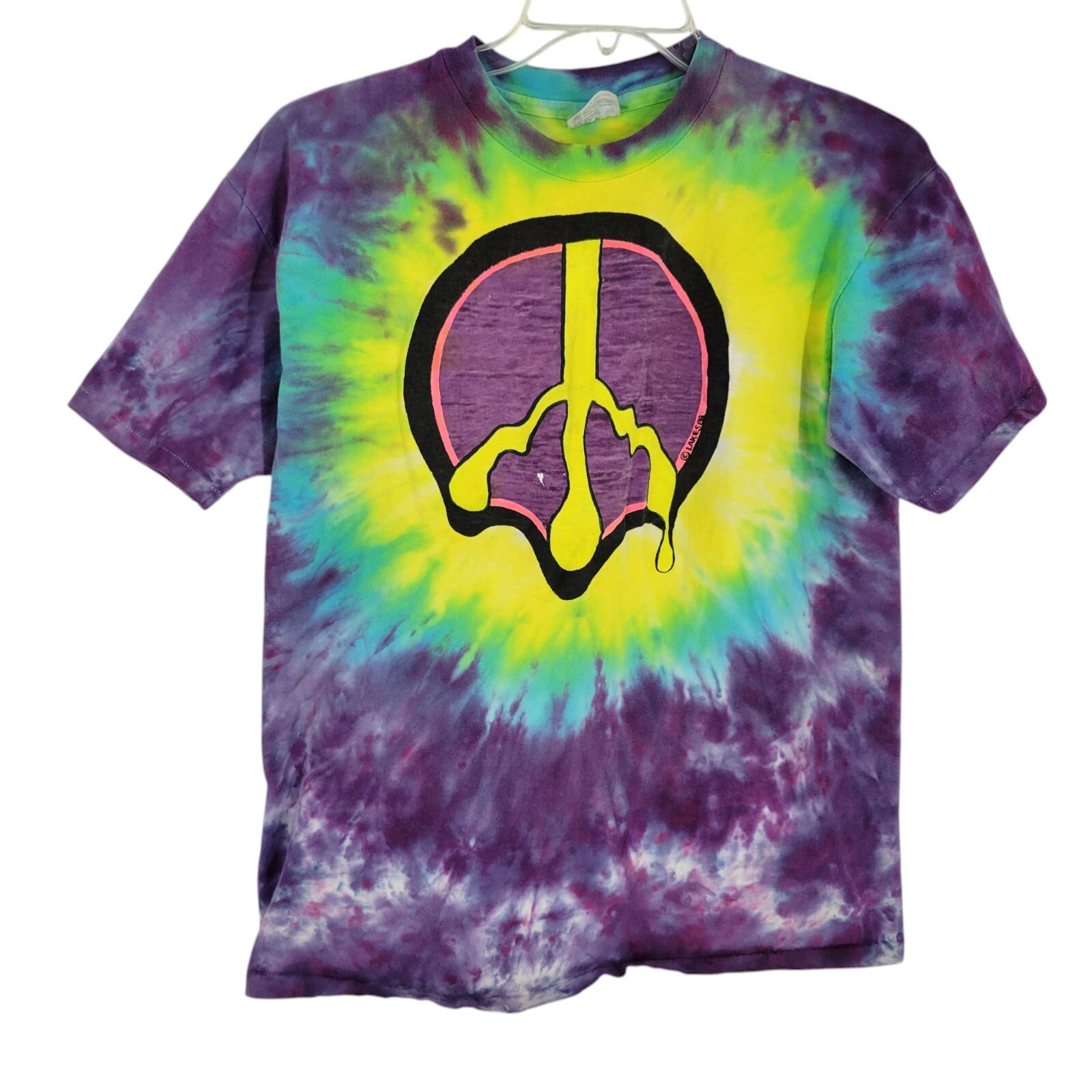 Hanes Beefy-T® Tie Dye Peace Save the whales T-Shirt lakes 88 single stitch
