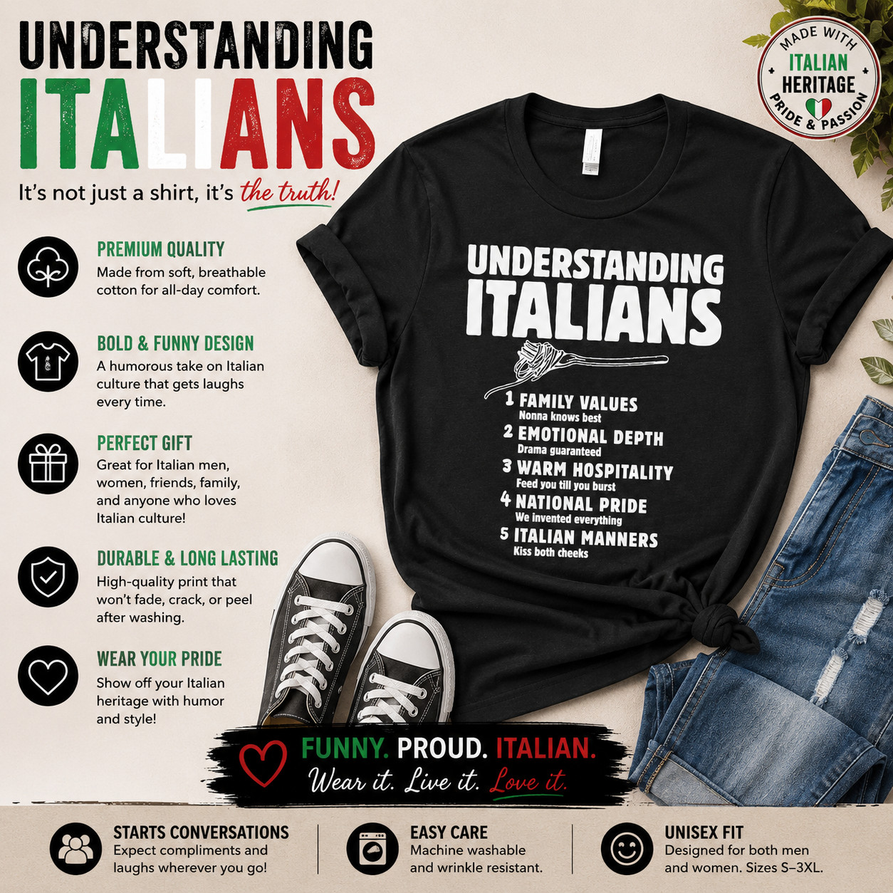 Understanding Italians Shirt, Gift for Italian, Funny Italian Shirt