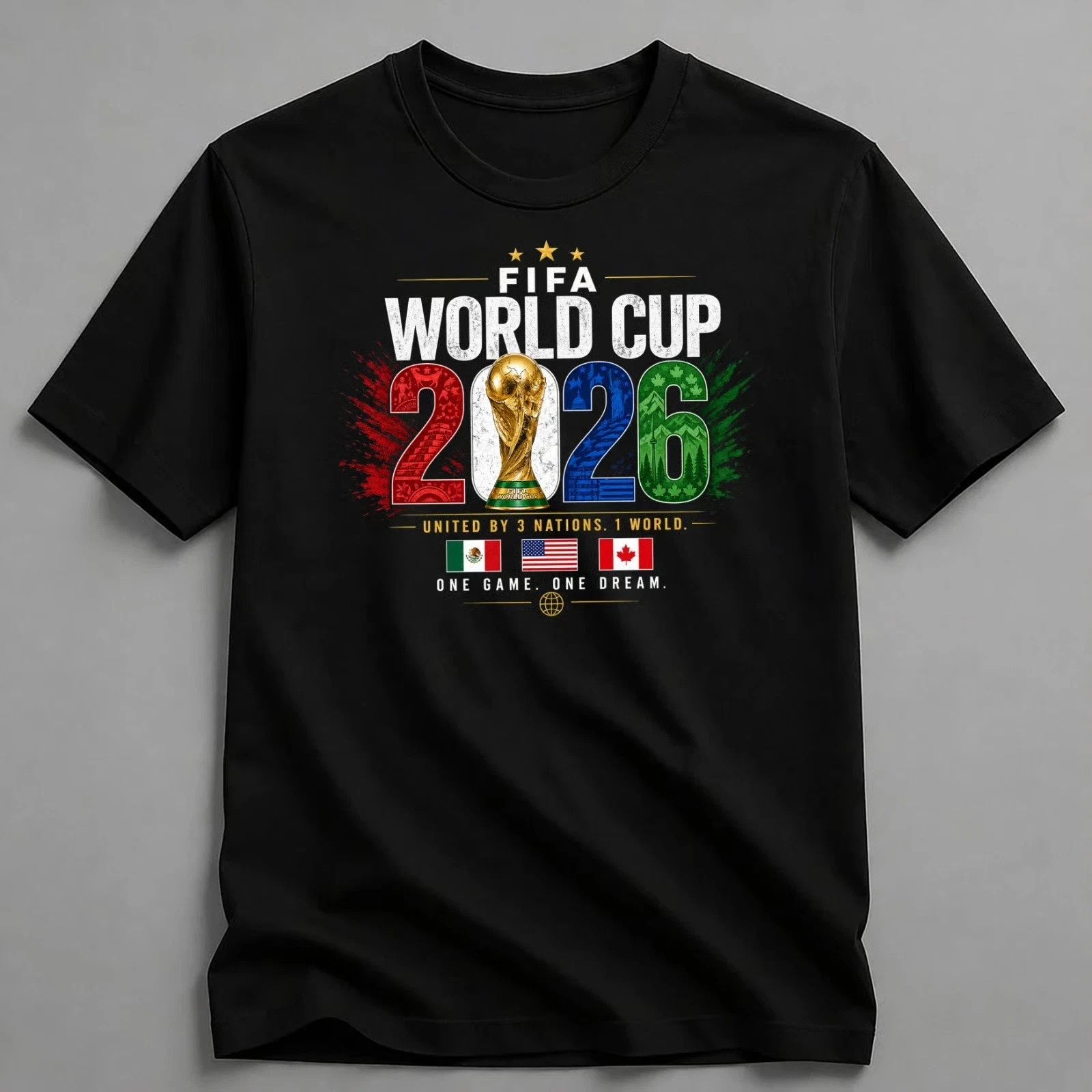 Fifa World Cup 2026 Printed T-Shirt, Graphic Tee USA Football Fan