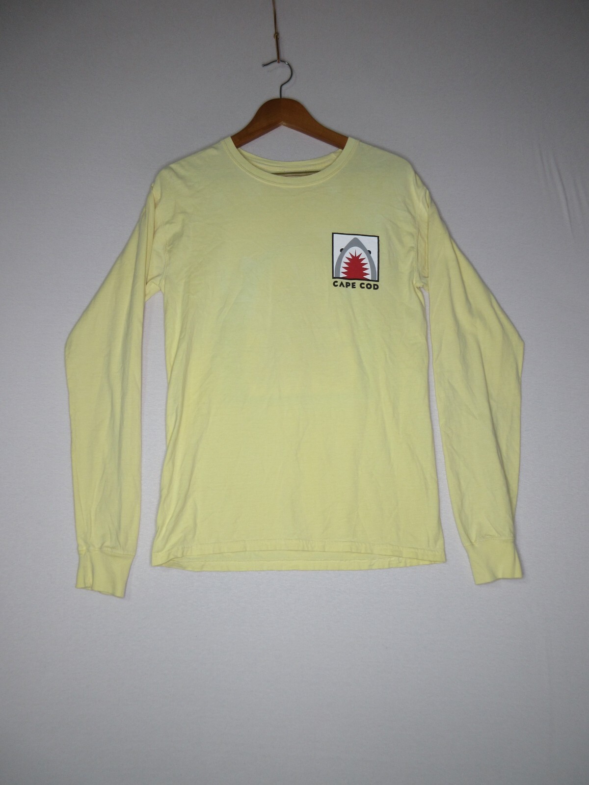 ComfortWash by Hanes Mens Cape Cod Crew Neck T-Shirt Long Sleeve Size S Yellow