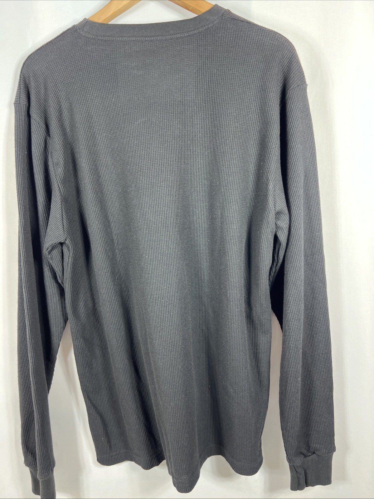 Linea Uomo Black Waffle Knit Thermal V-Neck Size XL
