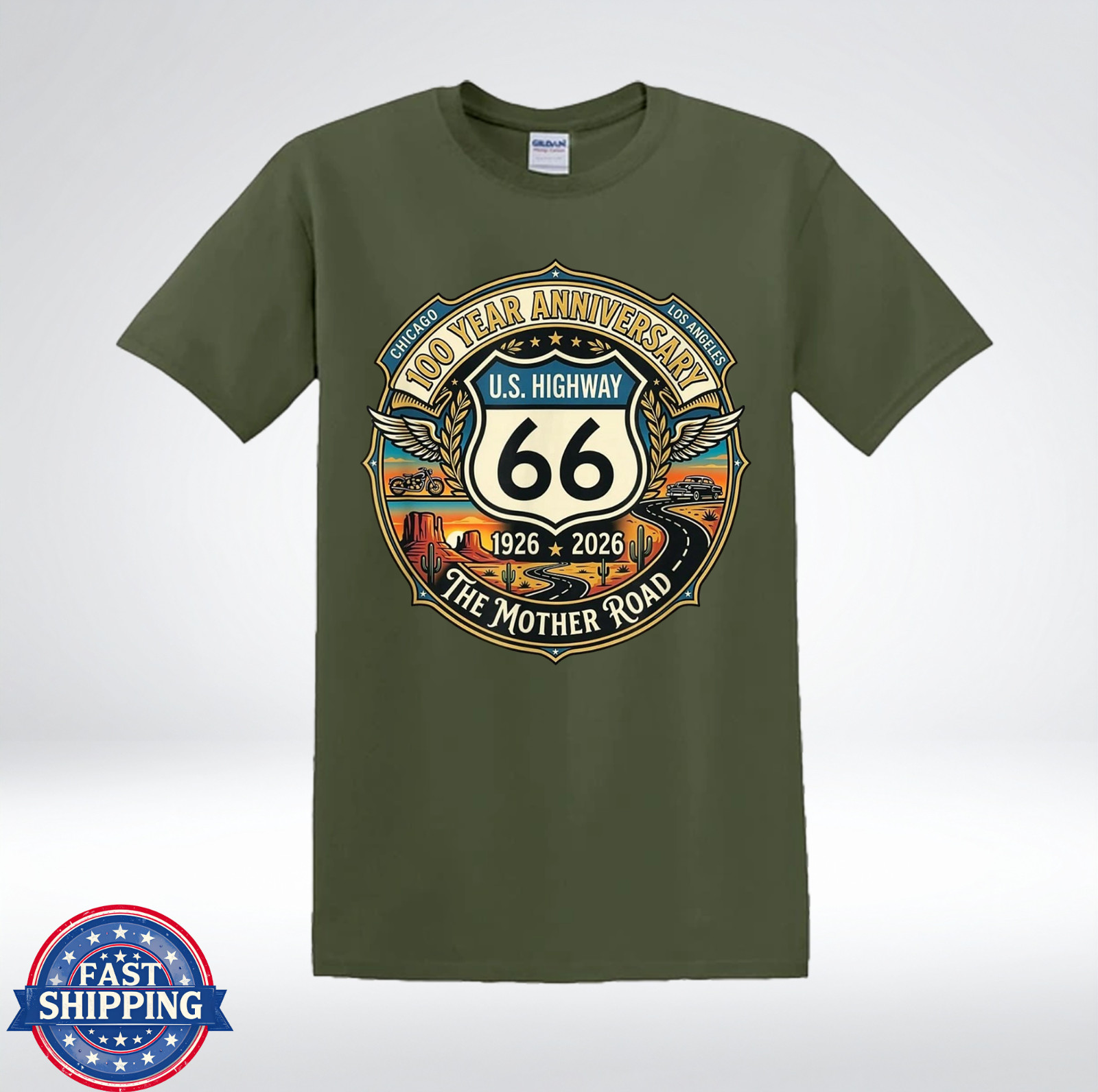 Route 66 The Mother Road 100th Anniversary Road Trip T-Shirt