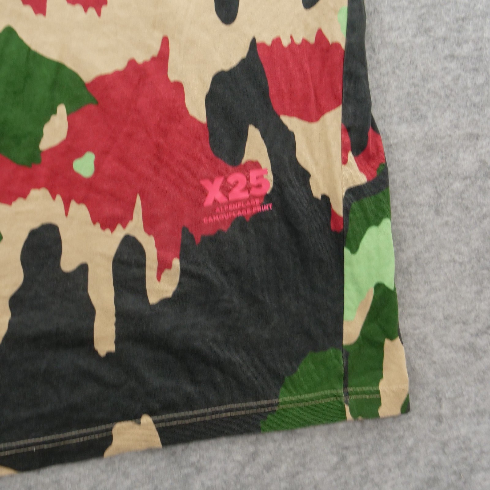 G Star Raw Shirt Mens Mens Green Beige Camo Graphic Print Crew Neck Short Sleeve
