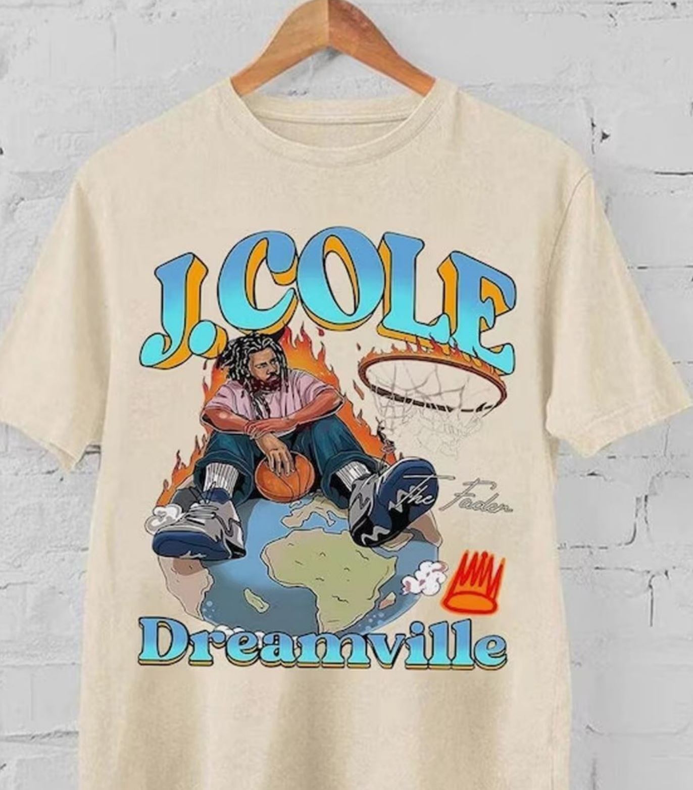 J Cole Dreamville Tshirt, J Cole Rap Hip Hop Unisex Tshirt,white color