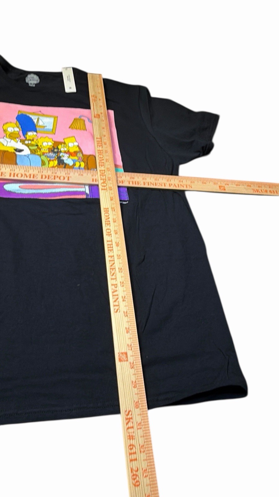 The Simpsons Family Time Couch Portrait Men’s Black T Shirt Size 2XL Tee NEW
