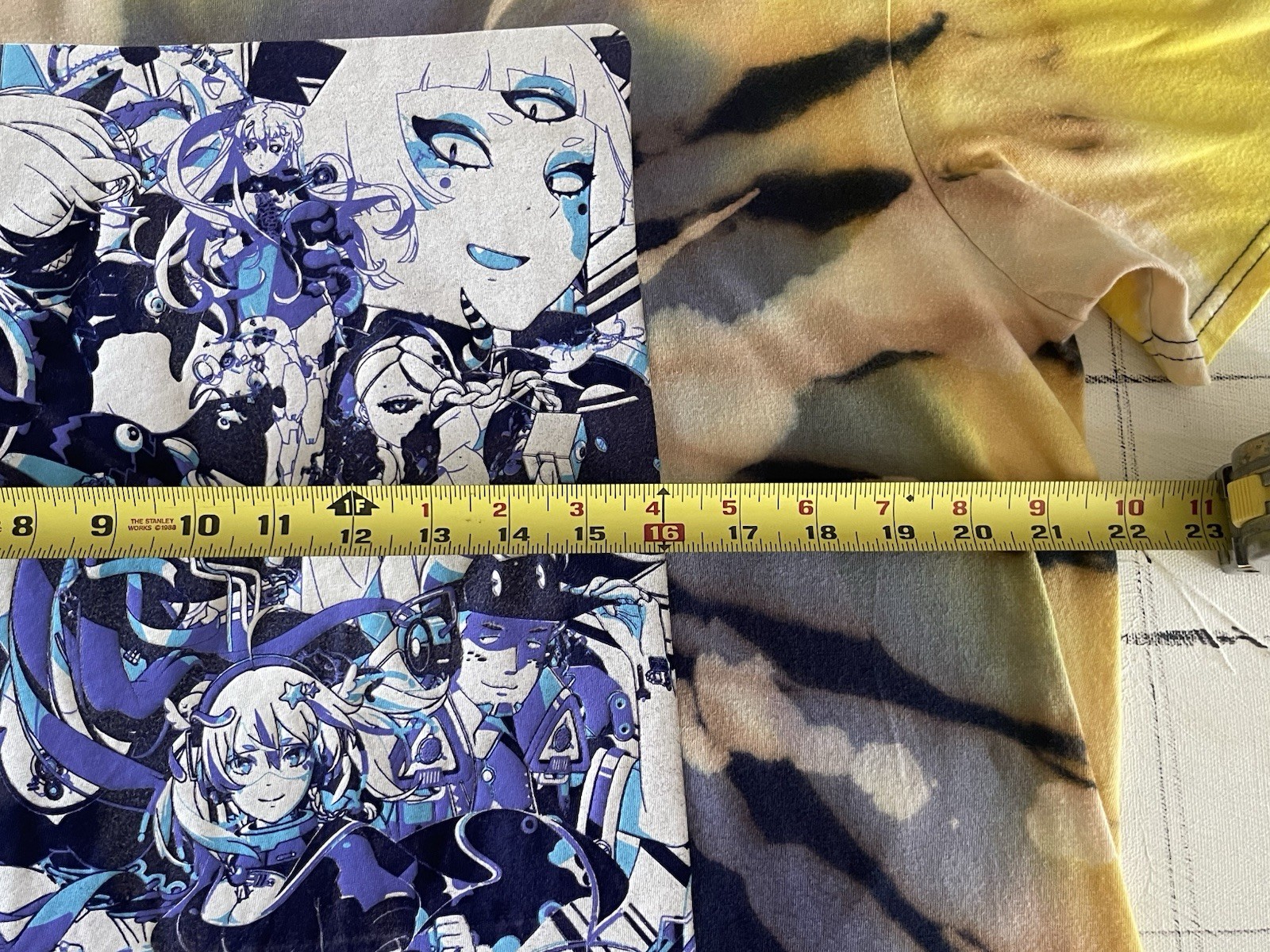 Hypersonic Anime Custom Large ‘One of a kind’ Tye-Dye T-Shirt Yellow