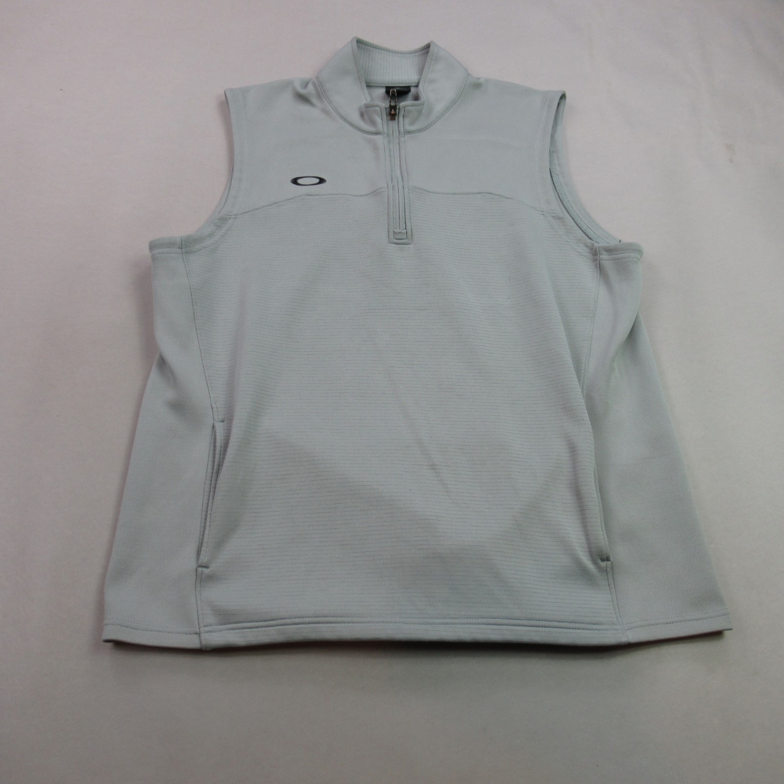Oakley Shirt Mens XL Sleeveless Lightweight Casual 1/4 Zip Gray Pockets