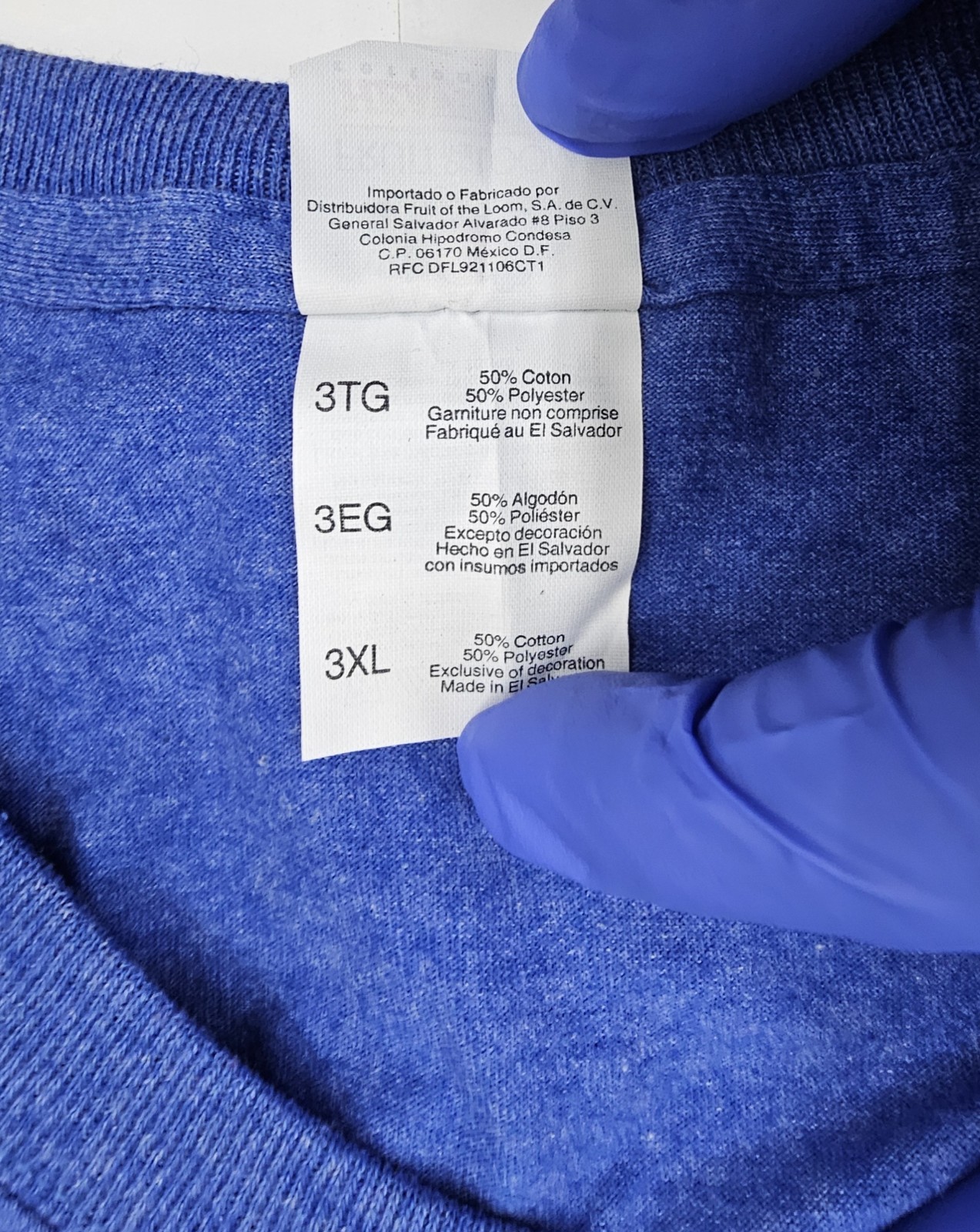 5 Pack Fruit Of The Loom 3XL Heavy HD T-Shirts, Heather Blue Tees, New