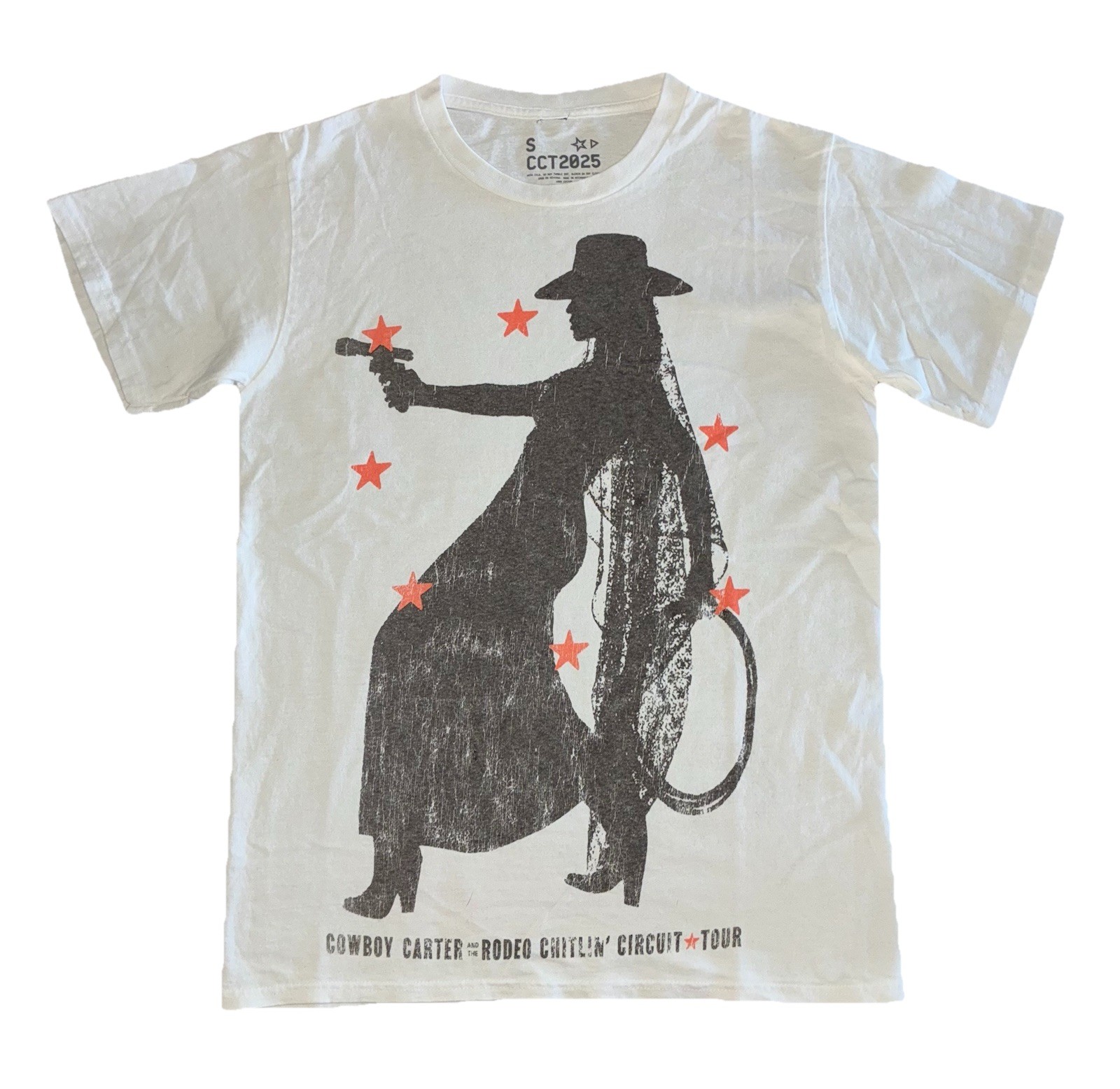 Beyonce Most Wanted Tee S White Cowboy Carter Tour 2025 Merch NEW *hole