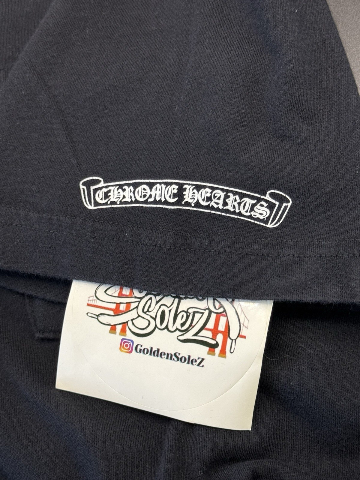 Chrome Hearts Flame Logo Short Sleeve Pocket Tee Shirt M Black Pre-Owned