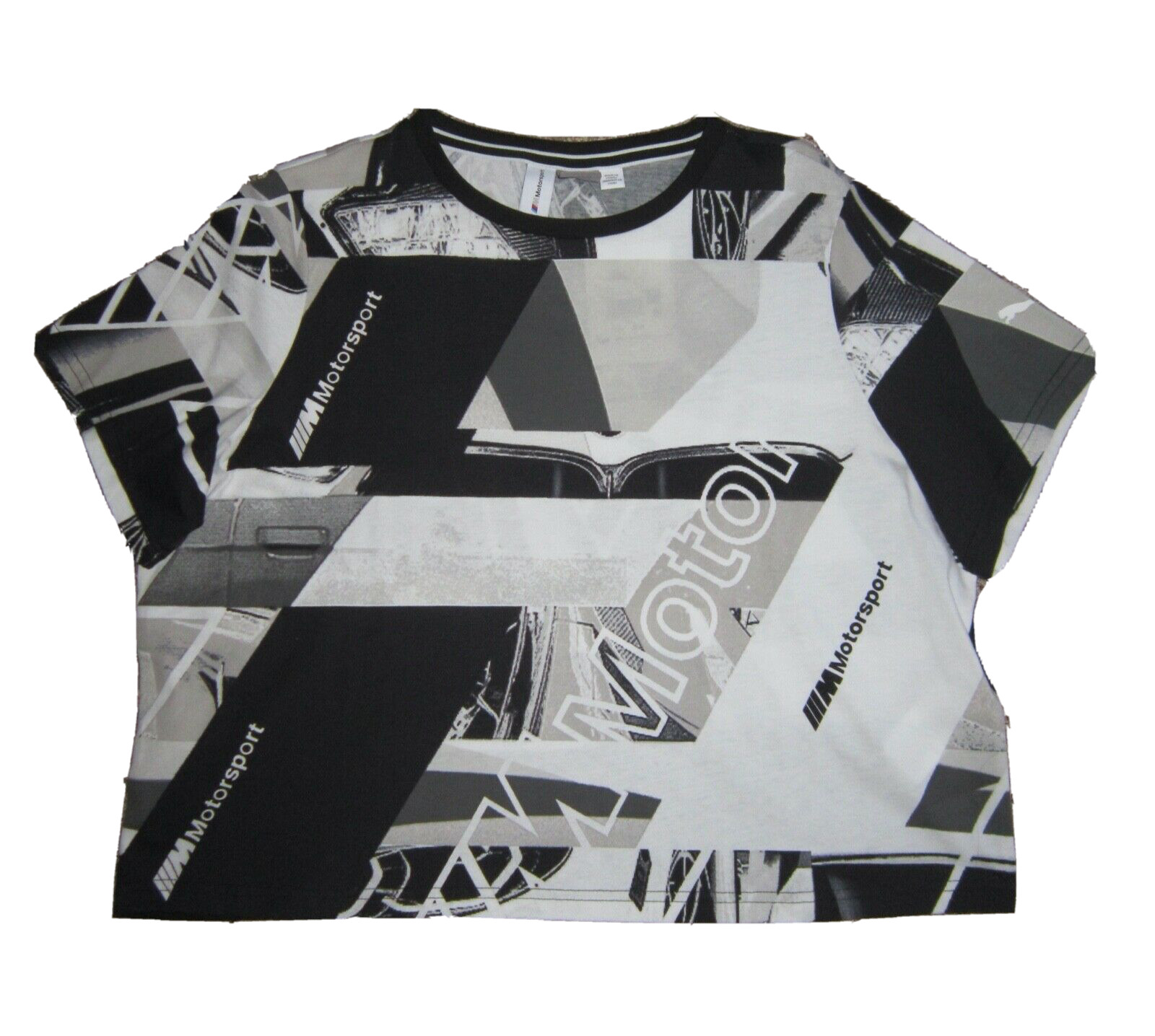 Women’s Puma BMW MMS Motorsport Street Cropped T-Shirt Black & White XL New W/T